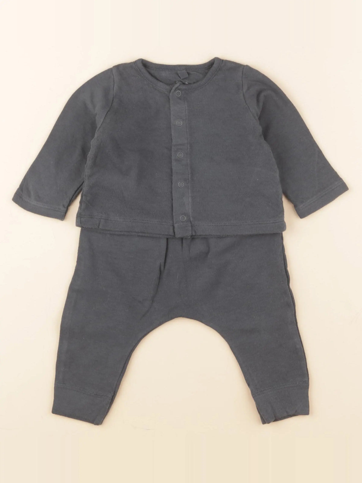 Petit Bateau - ensemble gris - 6 mois
