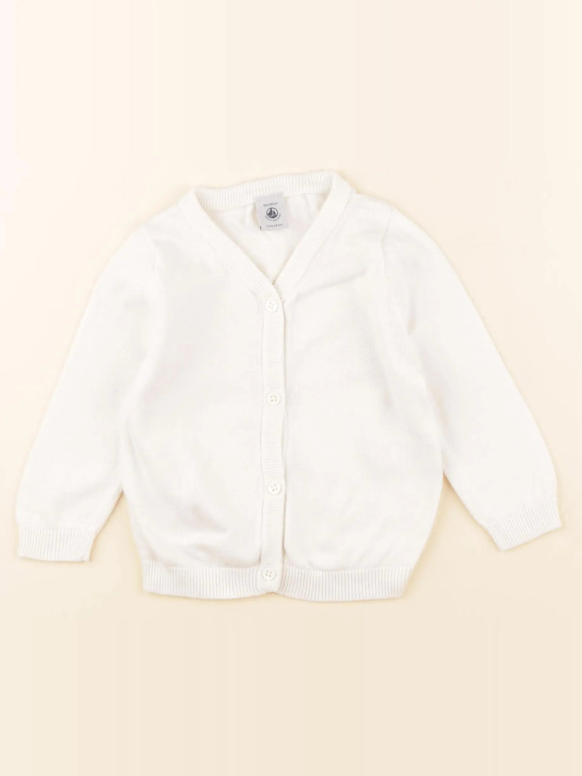 Petit Bateau - gilet blanc - 18 mois