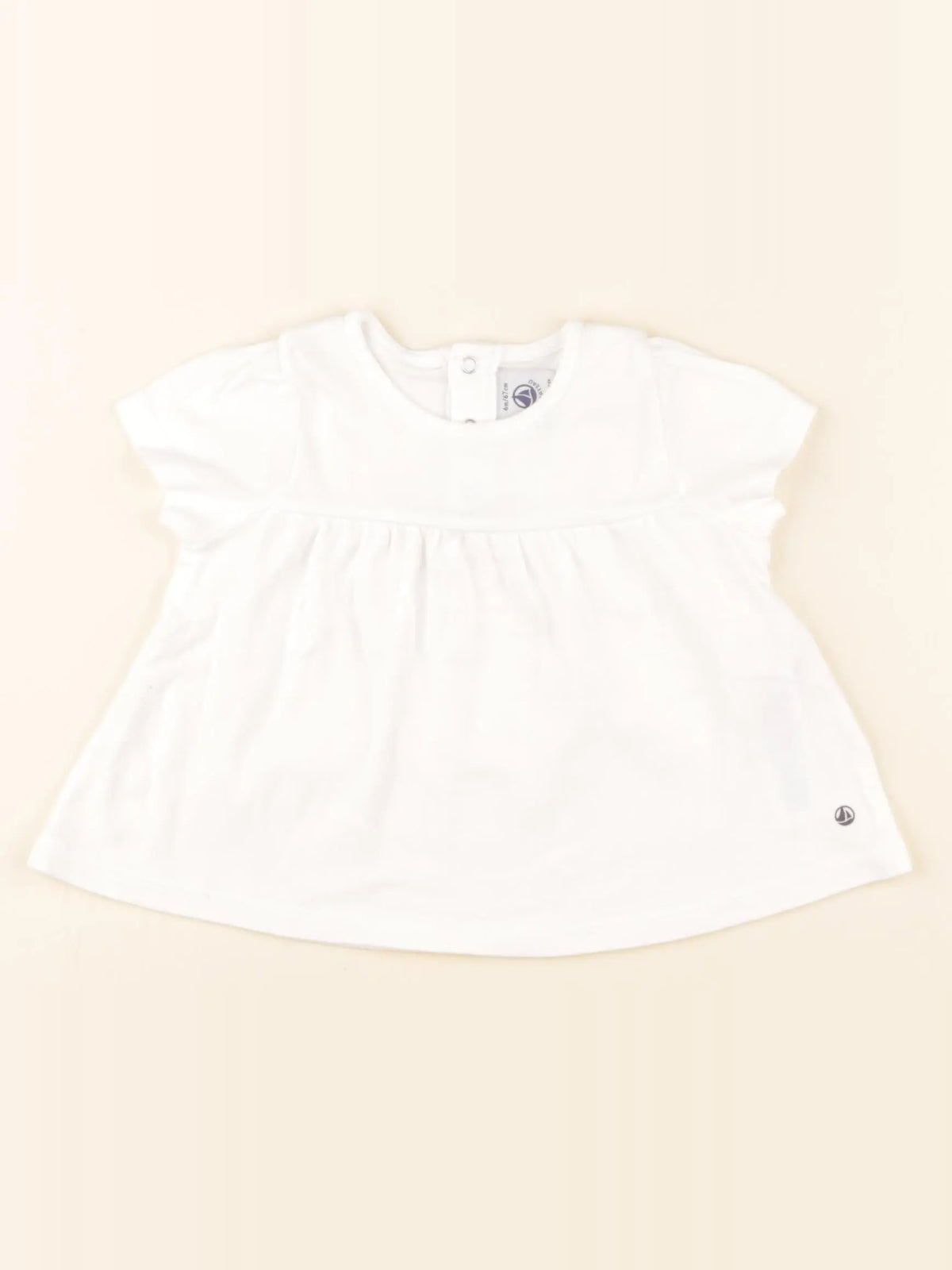 Petit Bateau - tee-shirt blanc - 6 mois