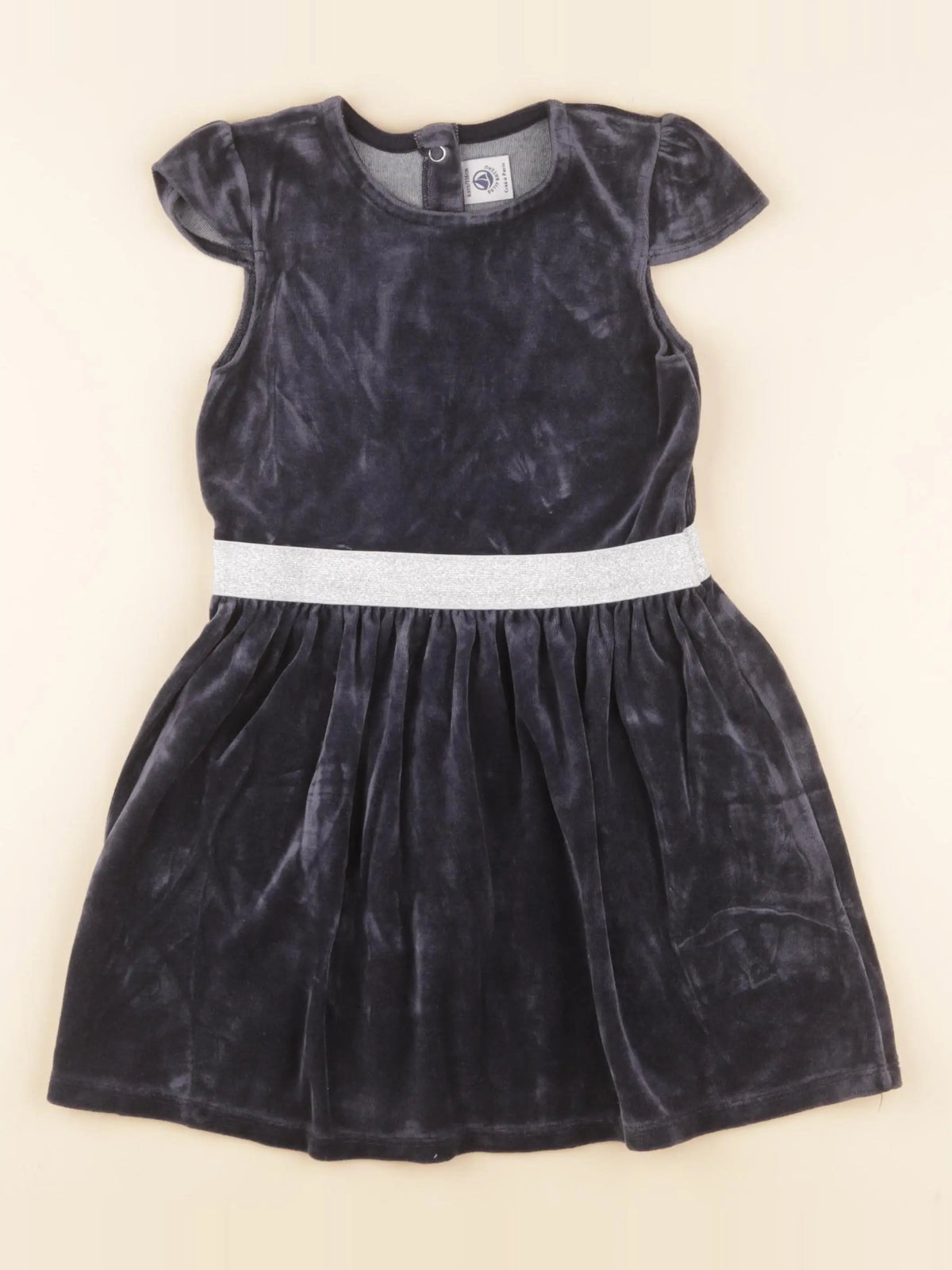Petit Bateau - robe argent, bleu - 6 ans