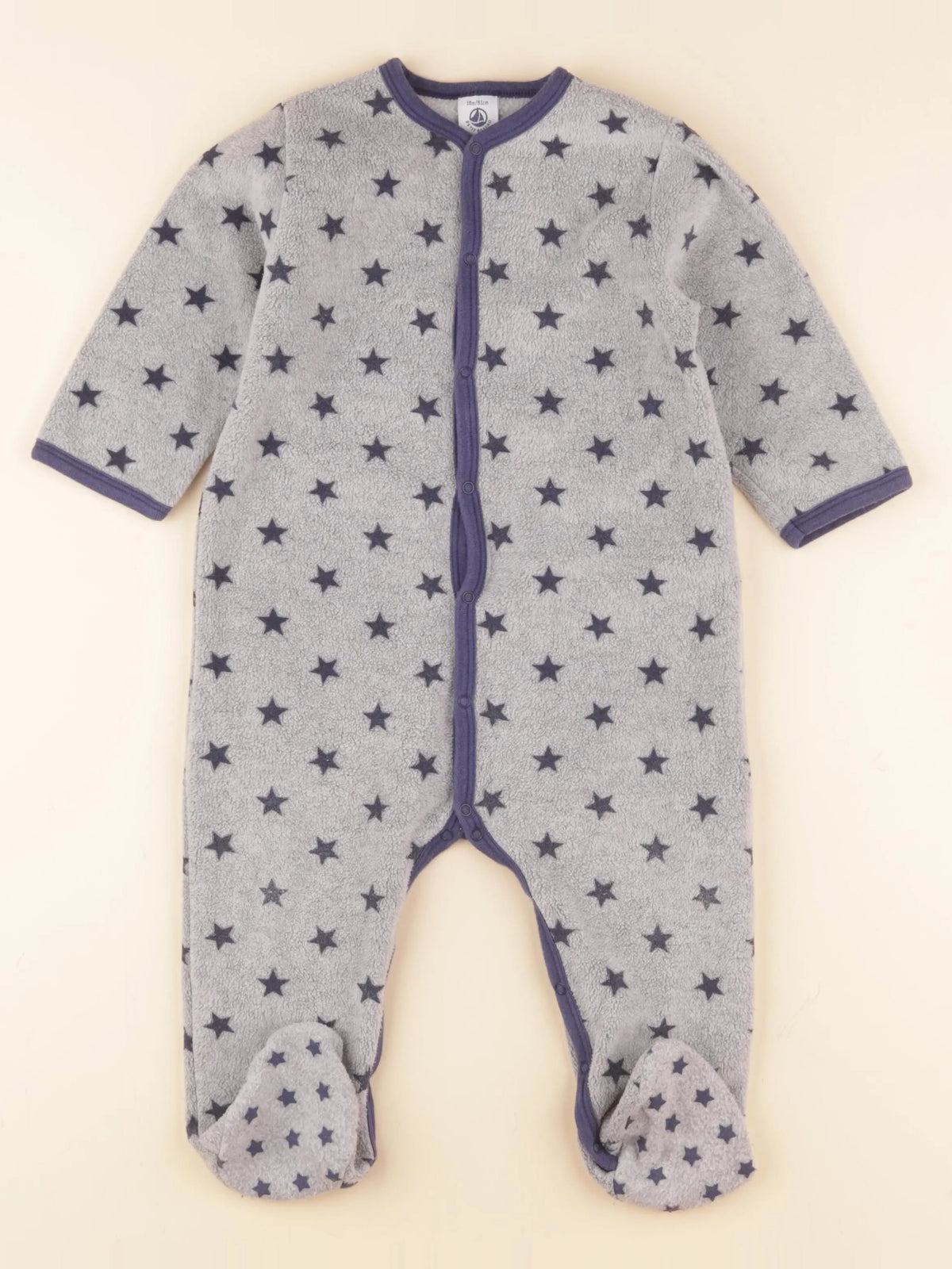 Petit Bateau - sur-pyjama gris, bleu - 18 mois