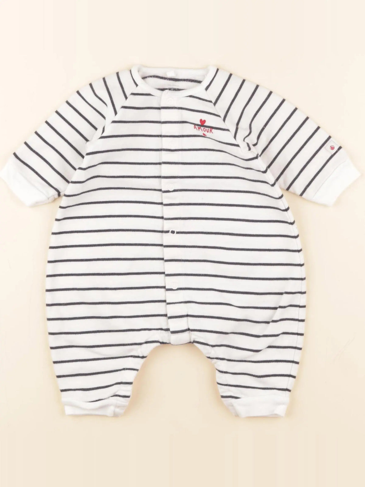 Petit Bateau - combinaison blanc, bleu - 3 mois