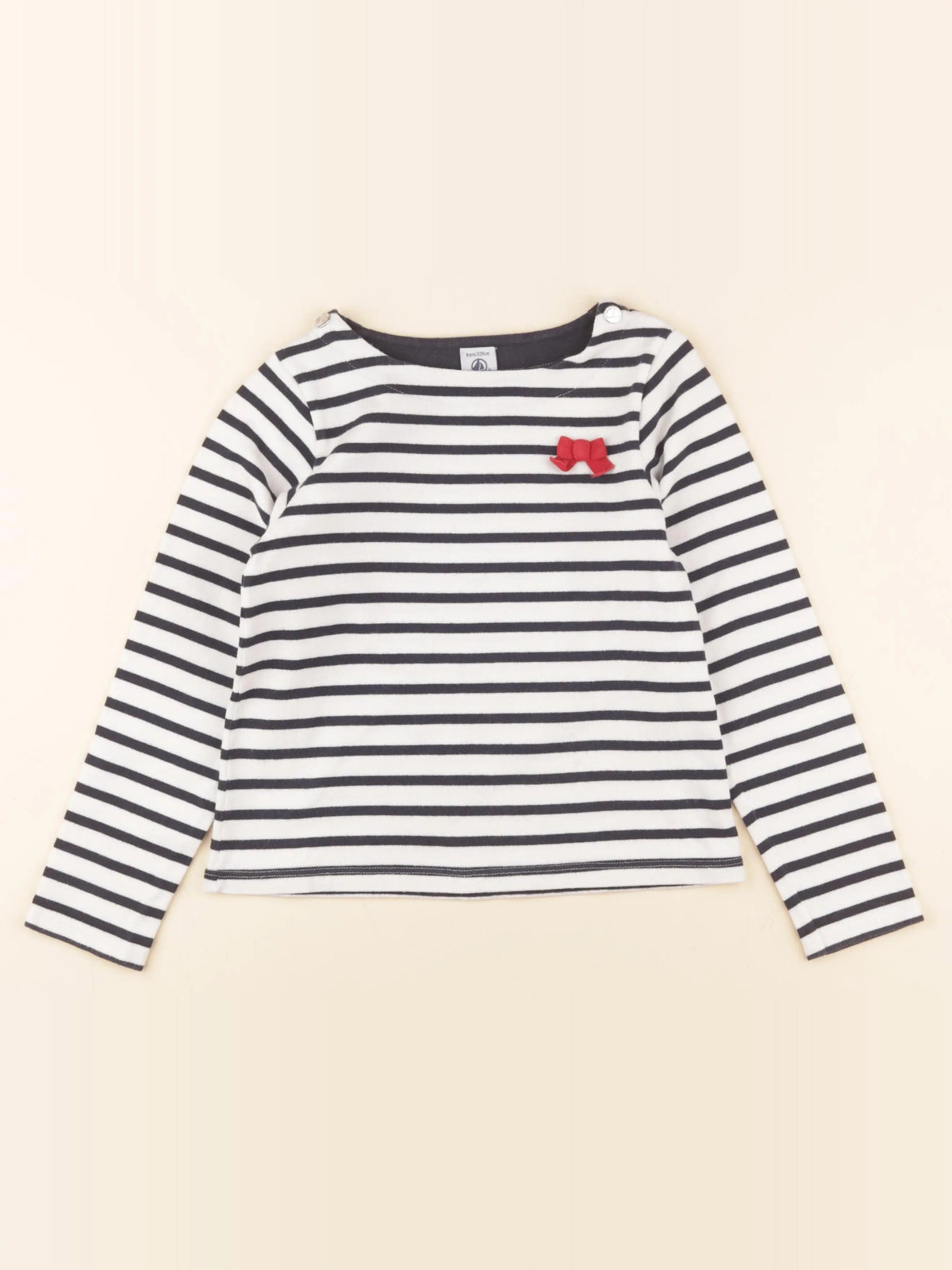 Petit Bateau - tee-shirt blanc, bleu - 8 ans