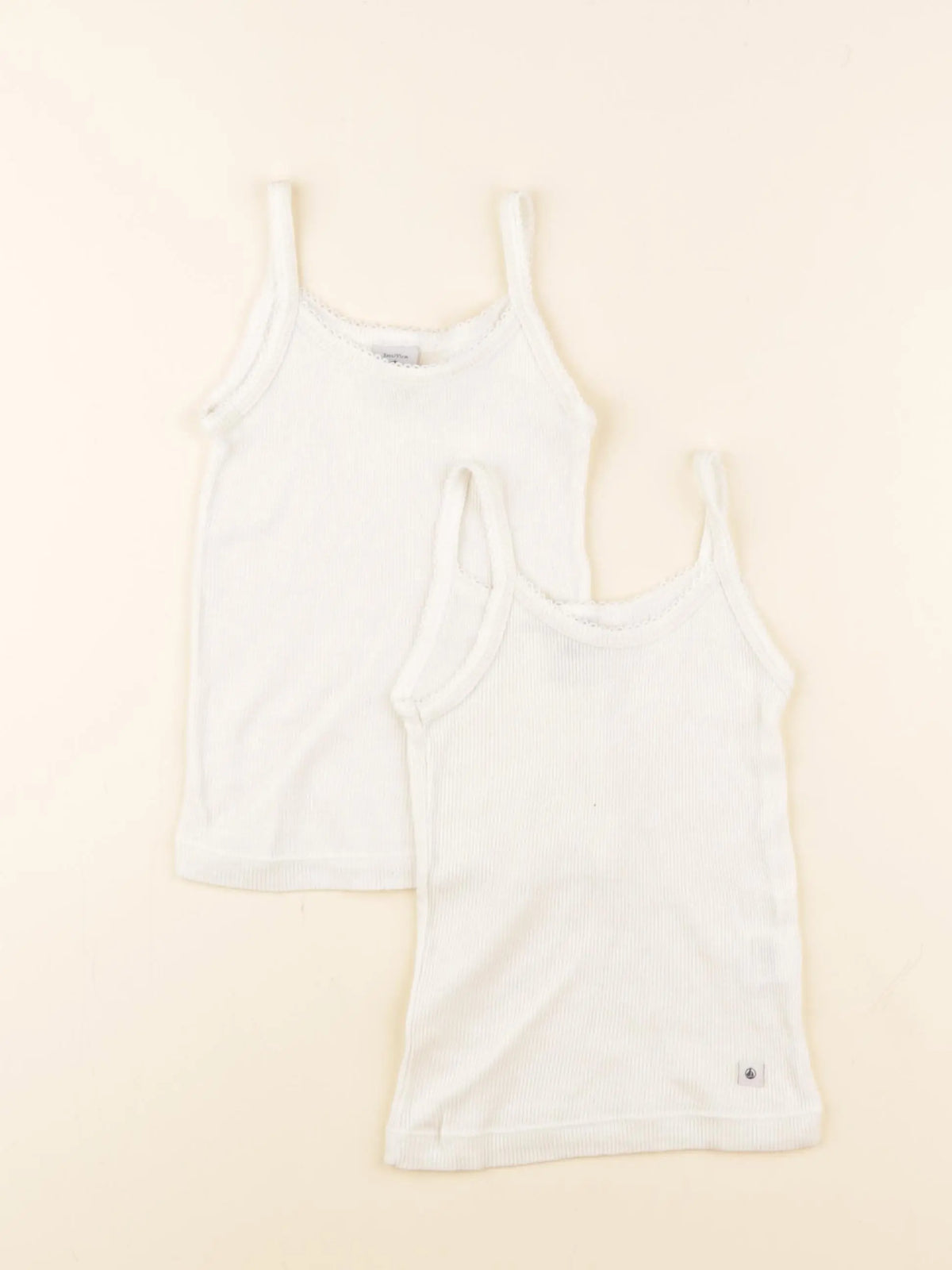 Petit Bateau - lot de 2 maillots de corps beige - 3 ans