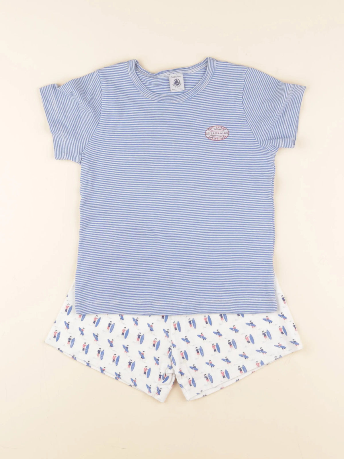 Petit Bateau - pyjama coton bleu - 5 ans