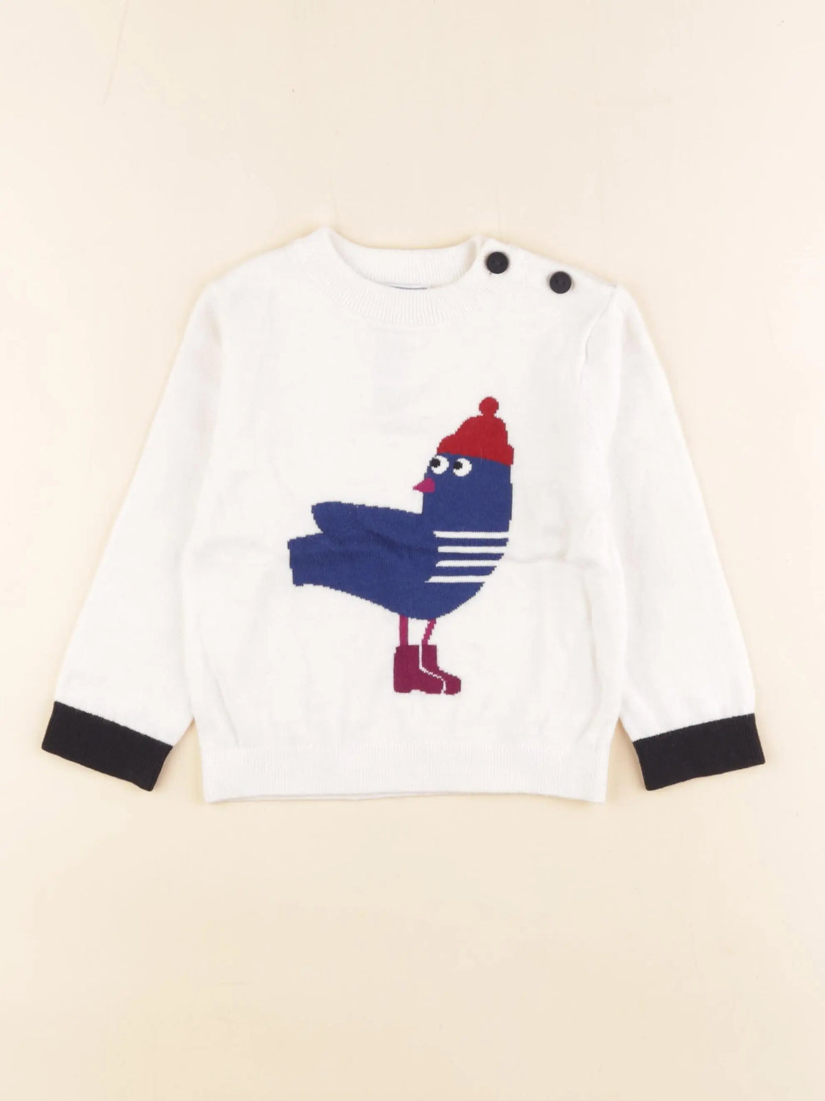 Jacadi - pull blanc - 24 mois