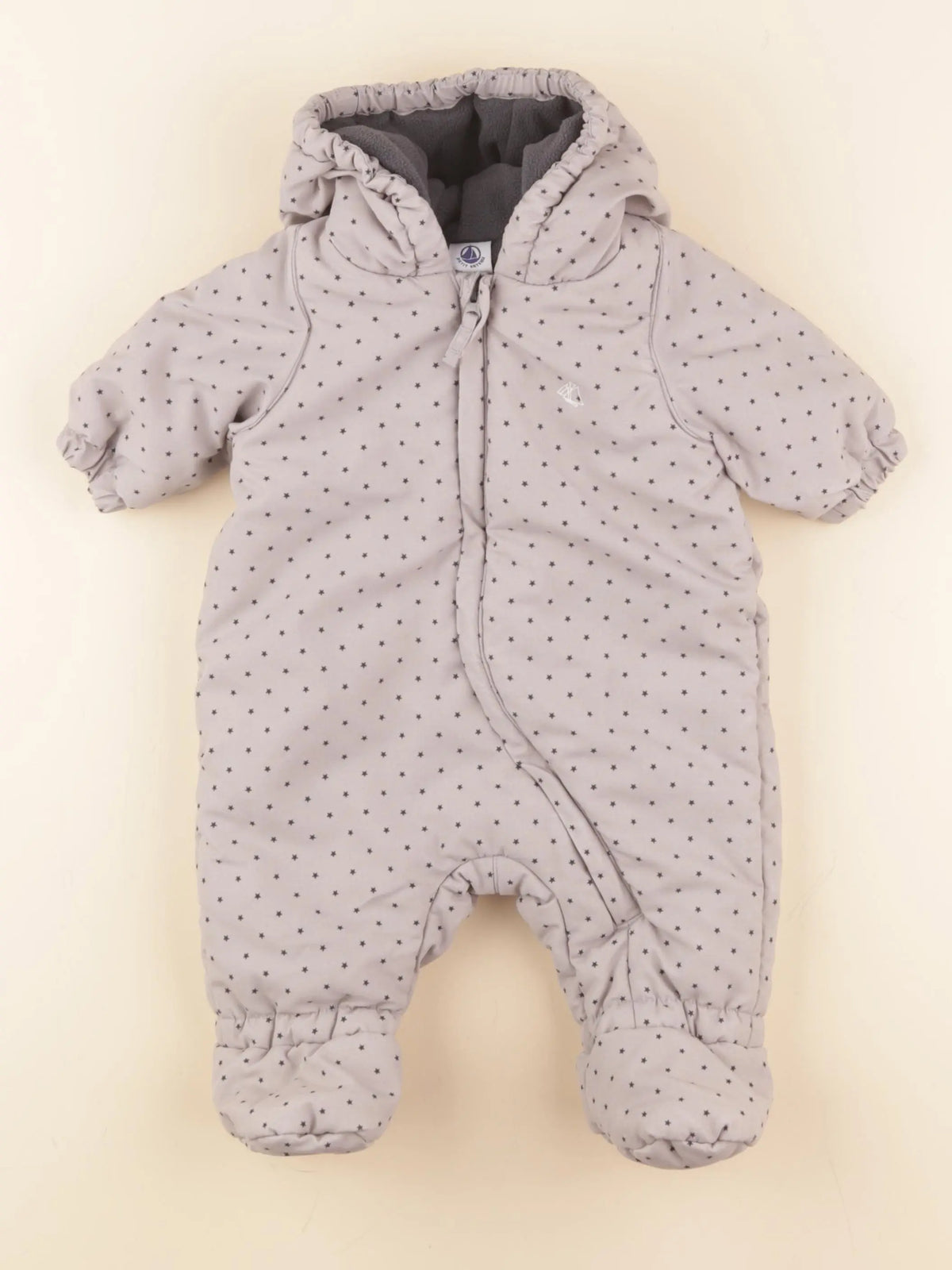Petit Bateau - combi-pilote gris - 3 mois