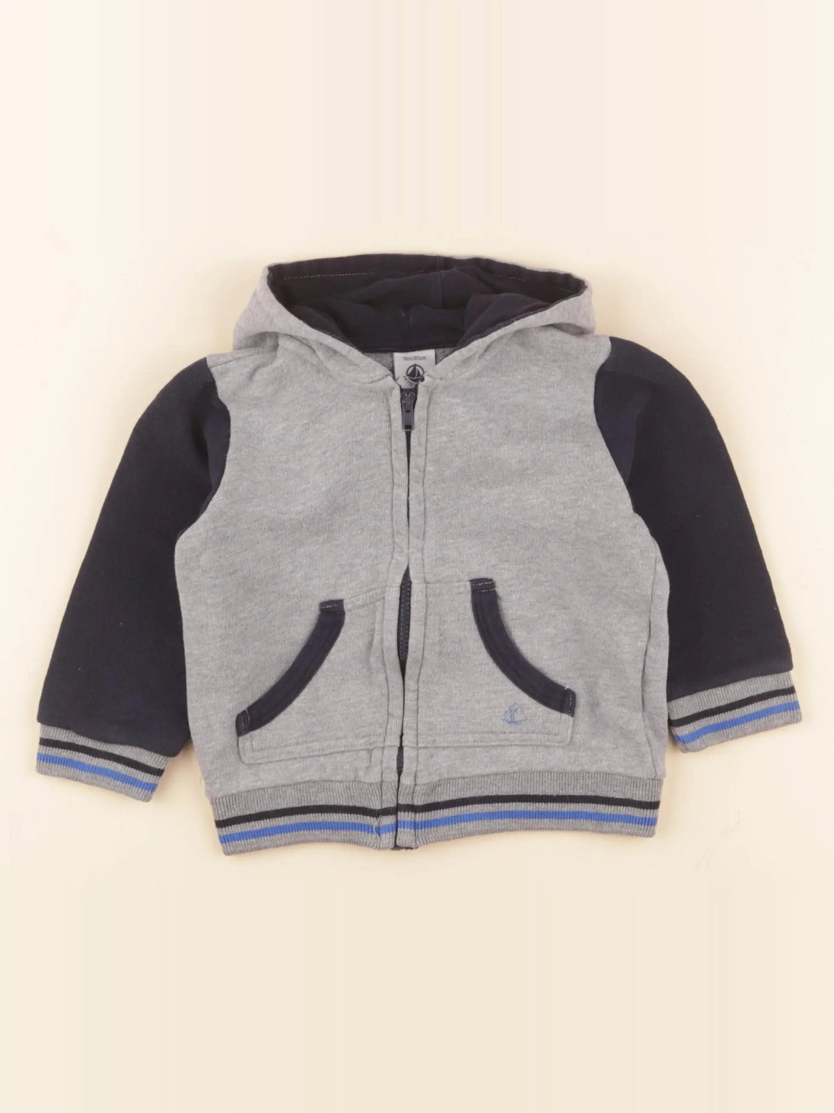 Petit Bateau - sweat gris - 18 mois
