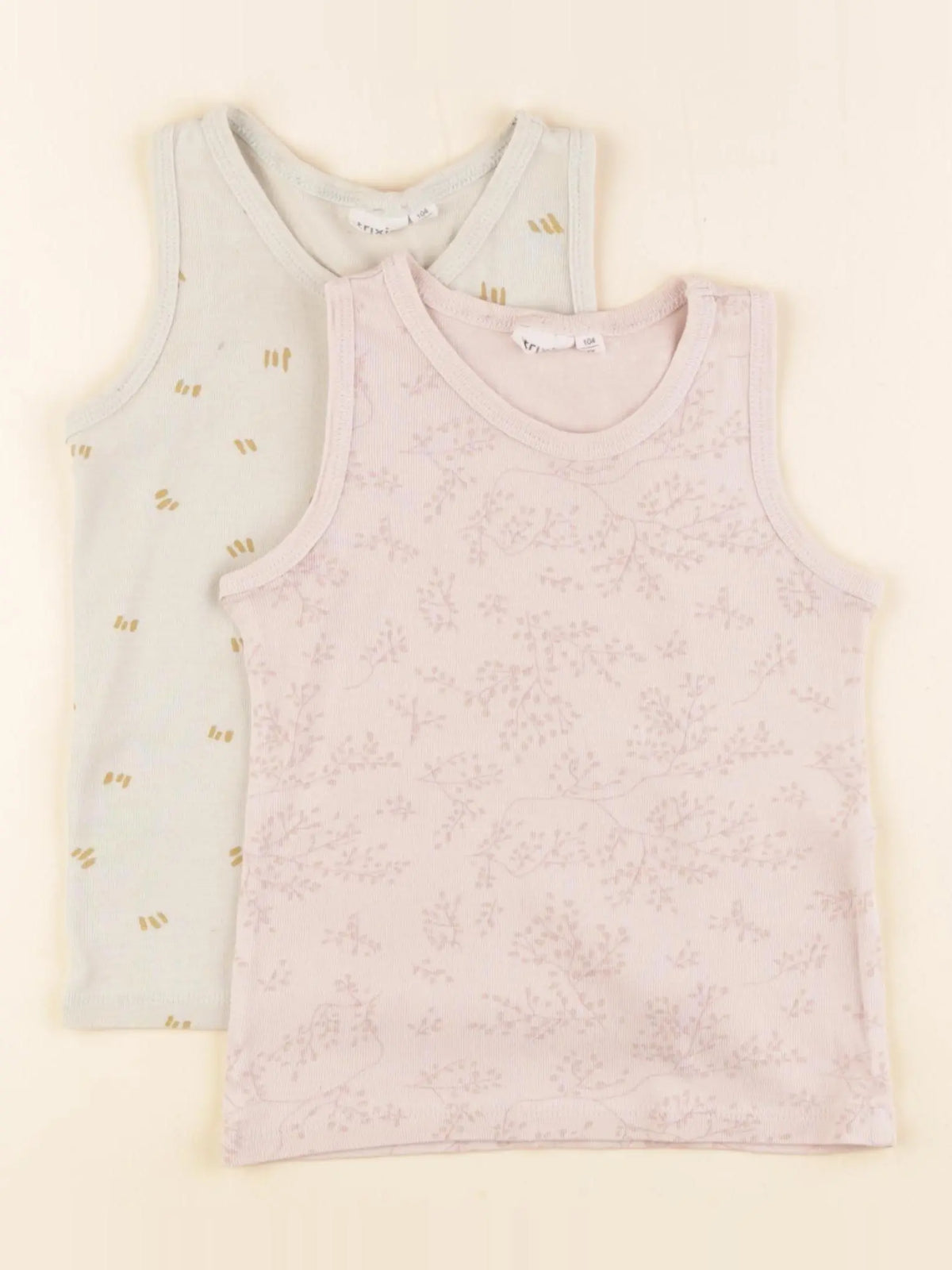 Trixie - lot de 2 maillots de corps vert, rose - 4 ans