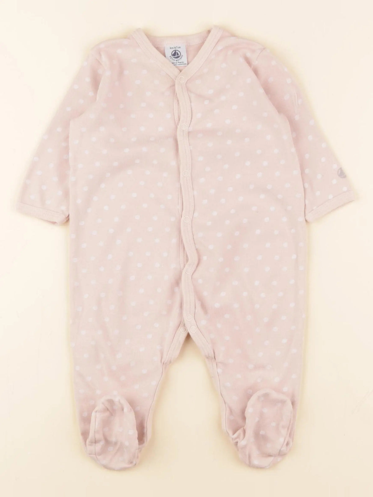 Petit Bateau - pyjama coton rose - 6 mois
