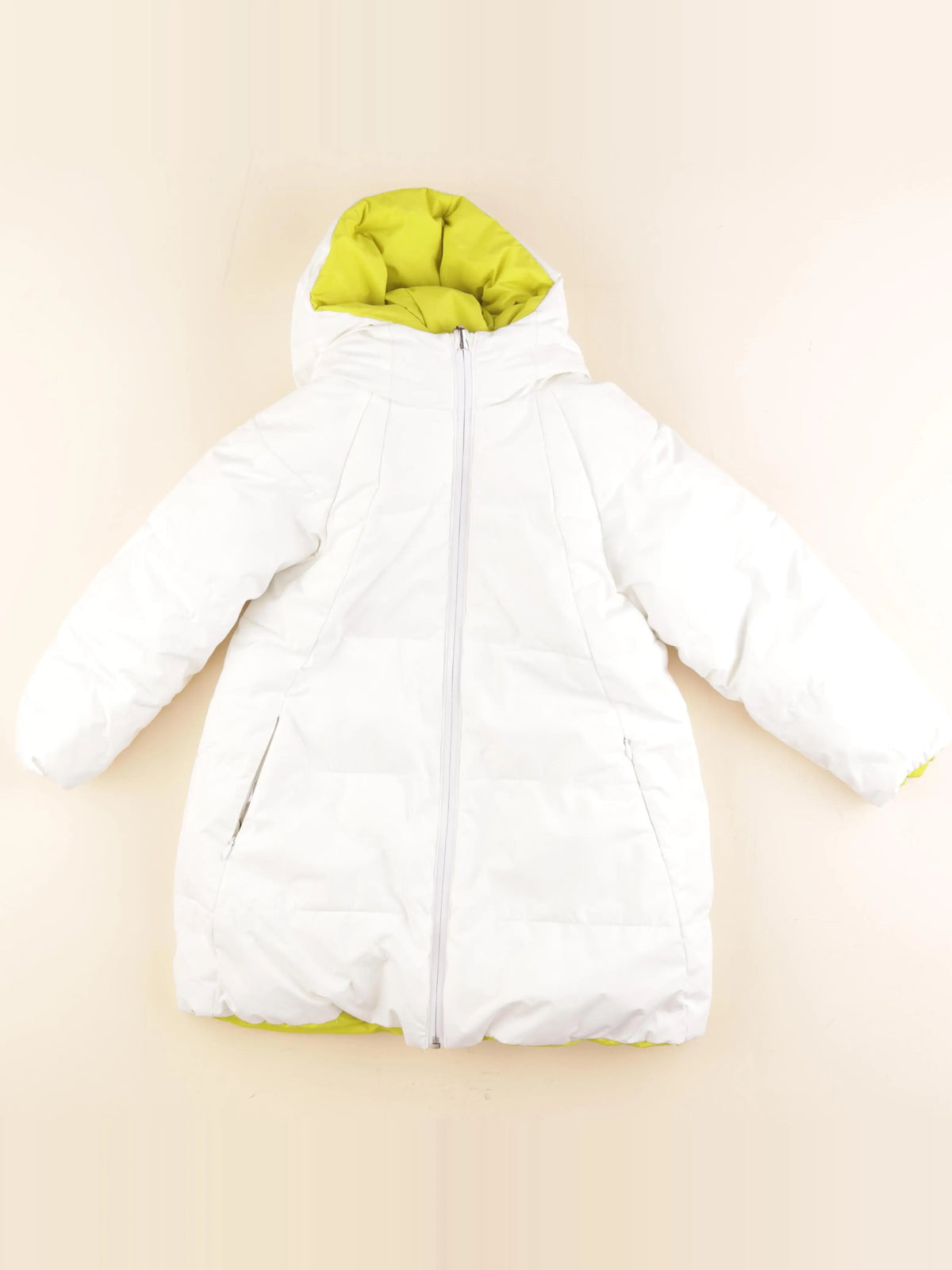Jacadi - doudoune réversible blanc, vert - 5 ans