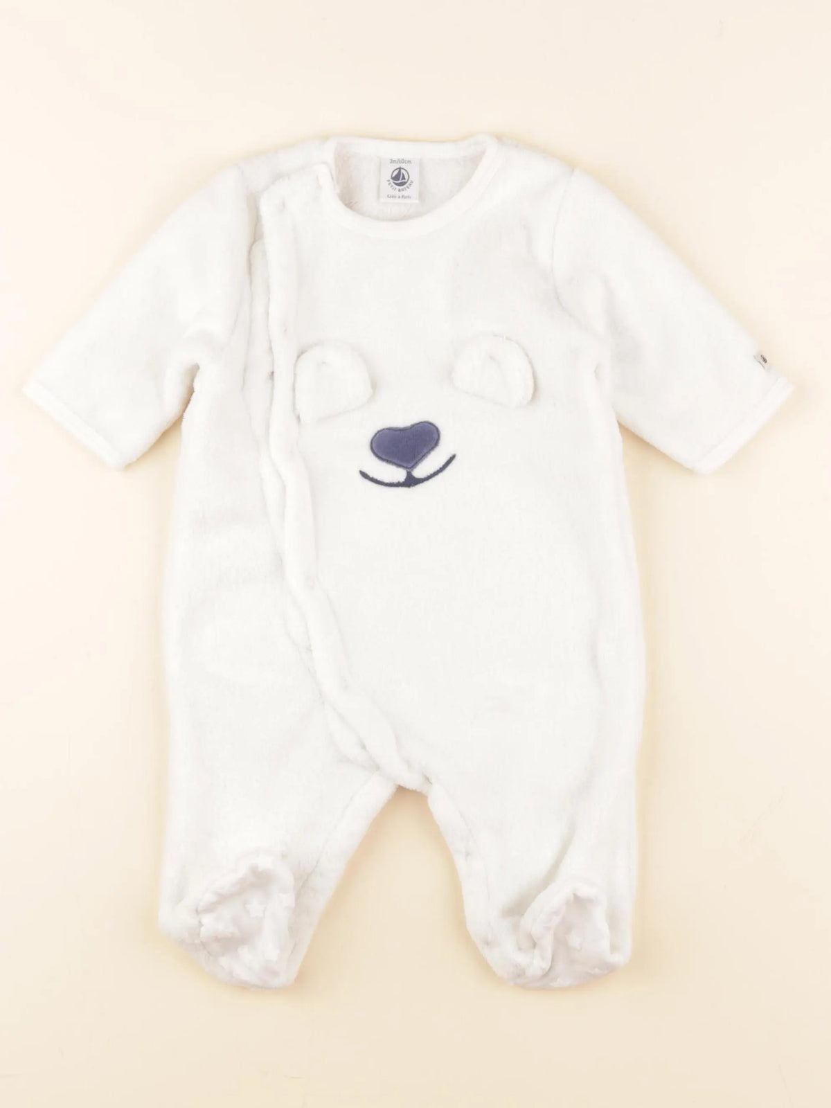 Petit Bateau - pyjama coton blanc - 3 mois