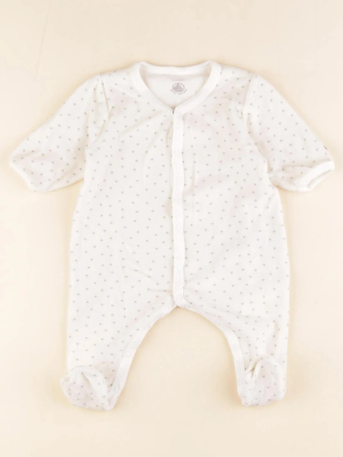 Petit Bateau - pyjama velours beige - 3 mois