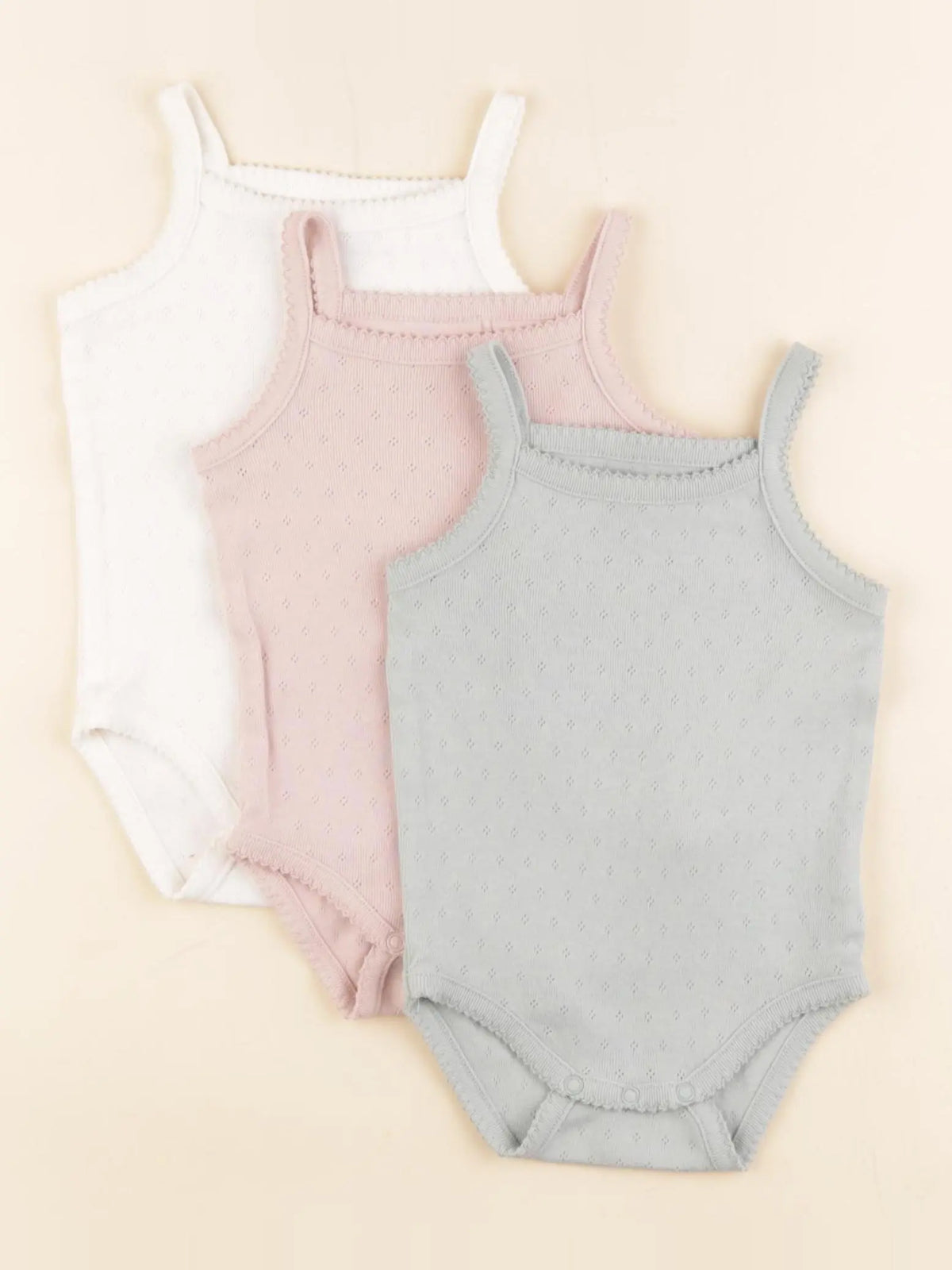 Boutchou - lot de 3 bodies en coton rose, vert - 6 mois