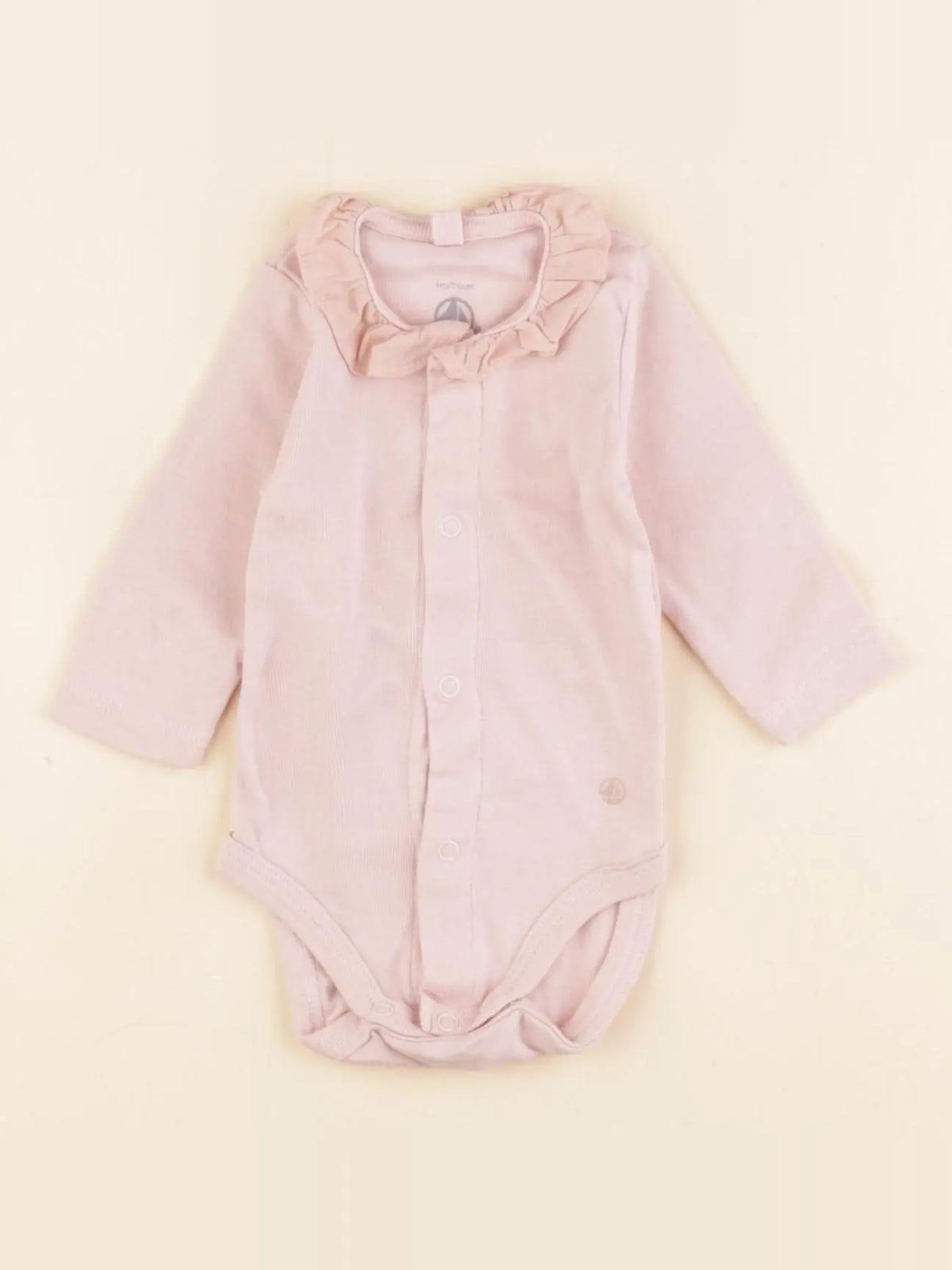 Petit Bateau - body à col rose - 1 mois