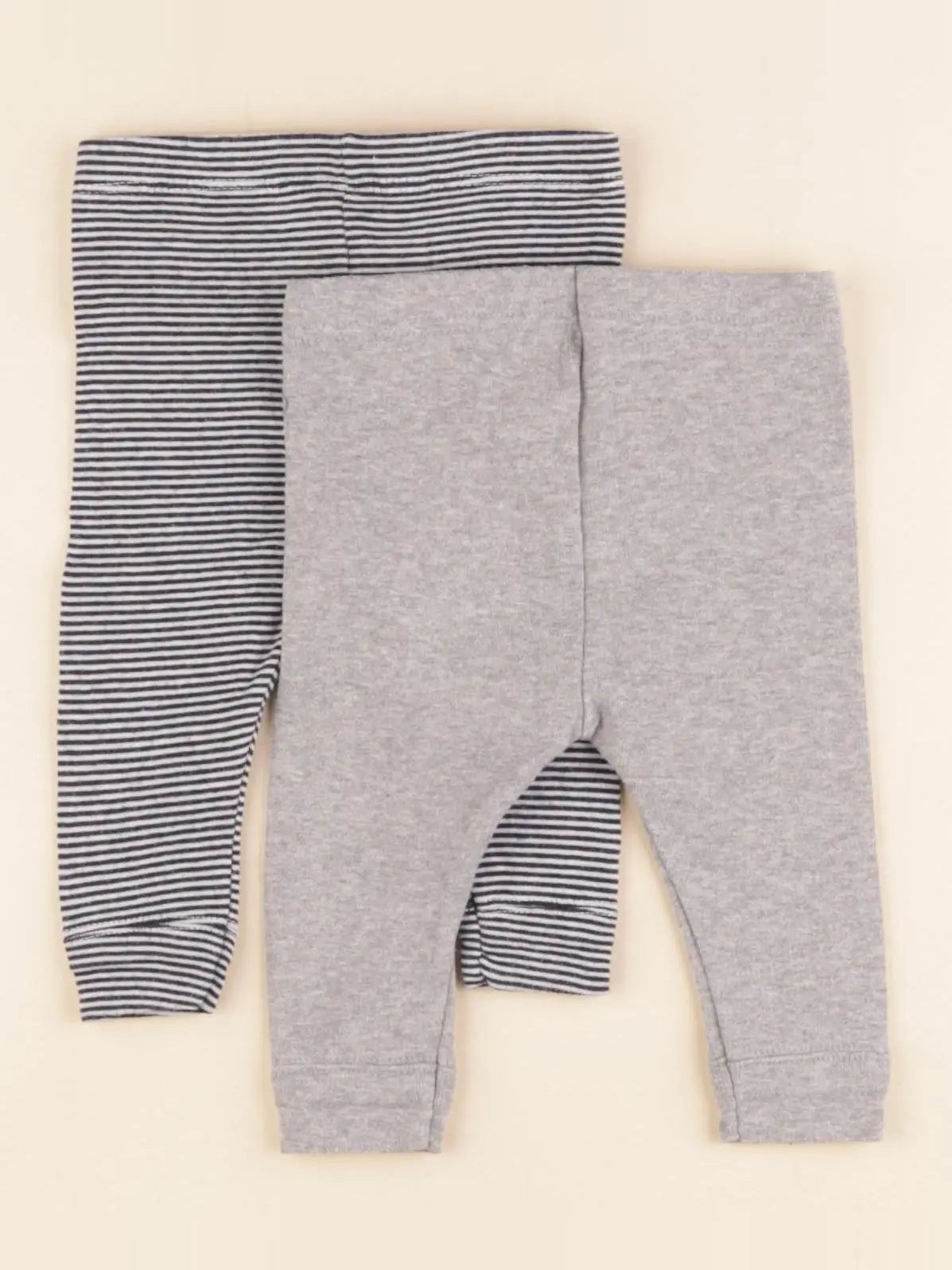 Petit Bateau - lot de 2 leggings bleu, gris - 3 mois