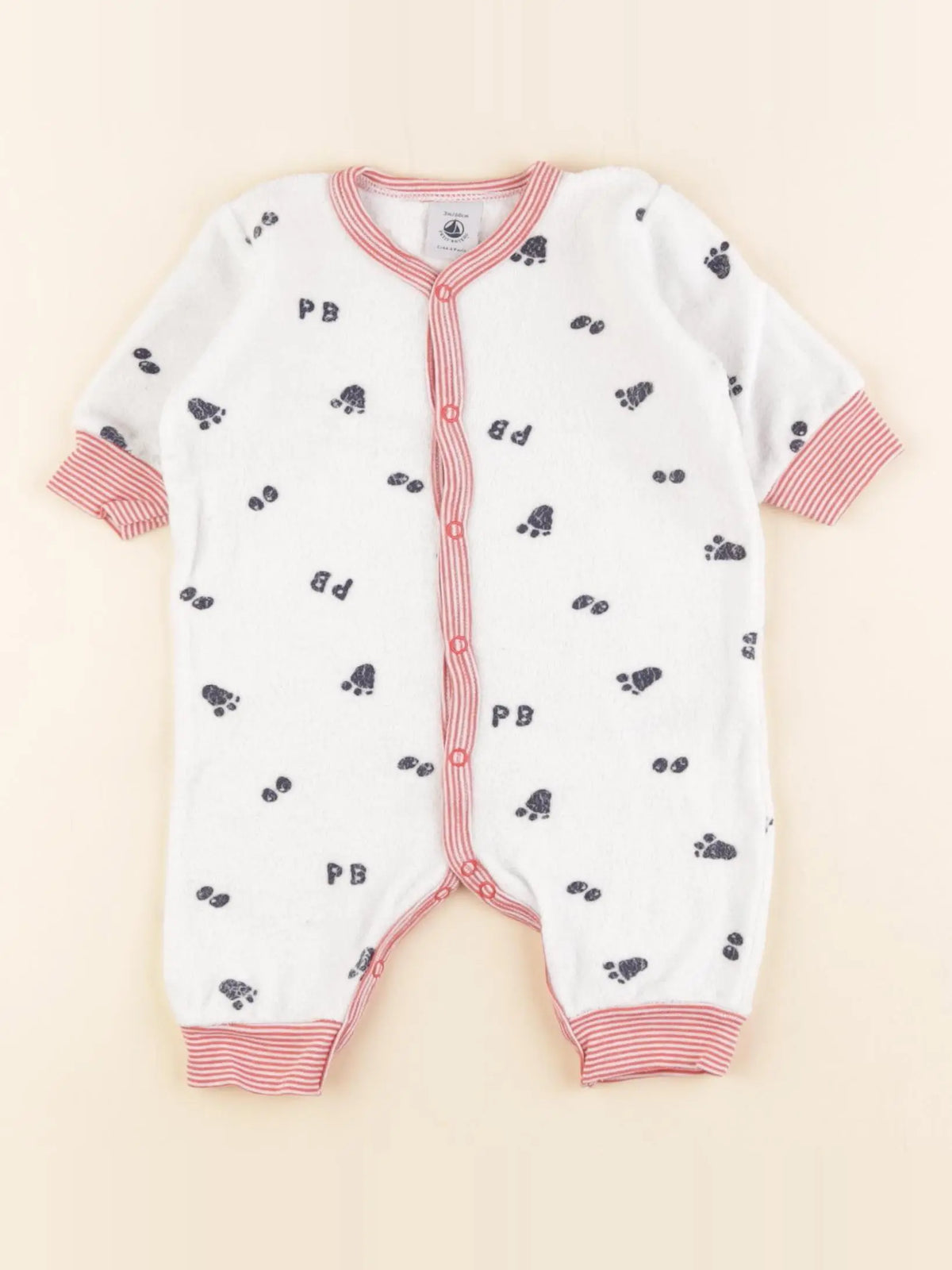 Petit Bateau - pyjama velours multicolore - 3 mois