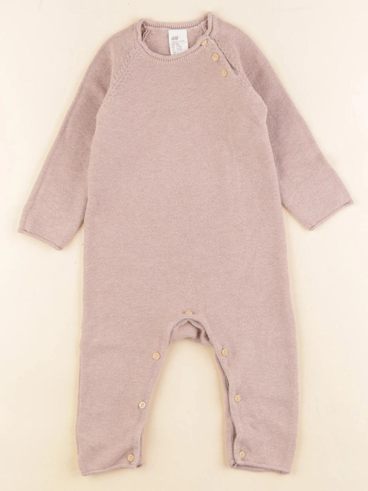 H&M - combinaison rose - 9/12 mois