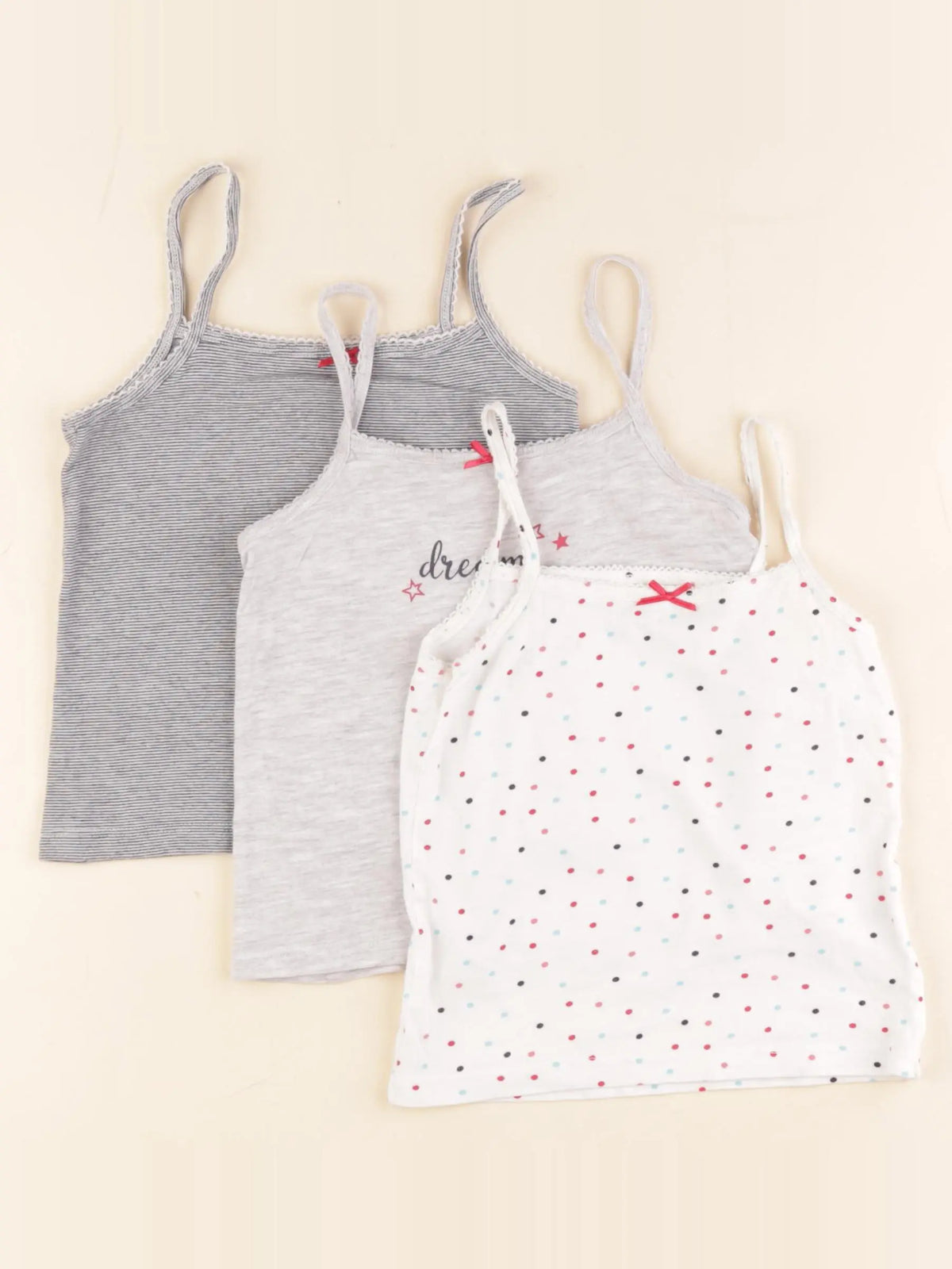 Vertbaudet - lot de 3 maillots de corps gris, blanc - 3 ans