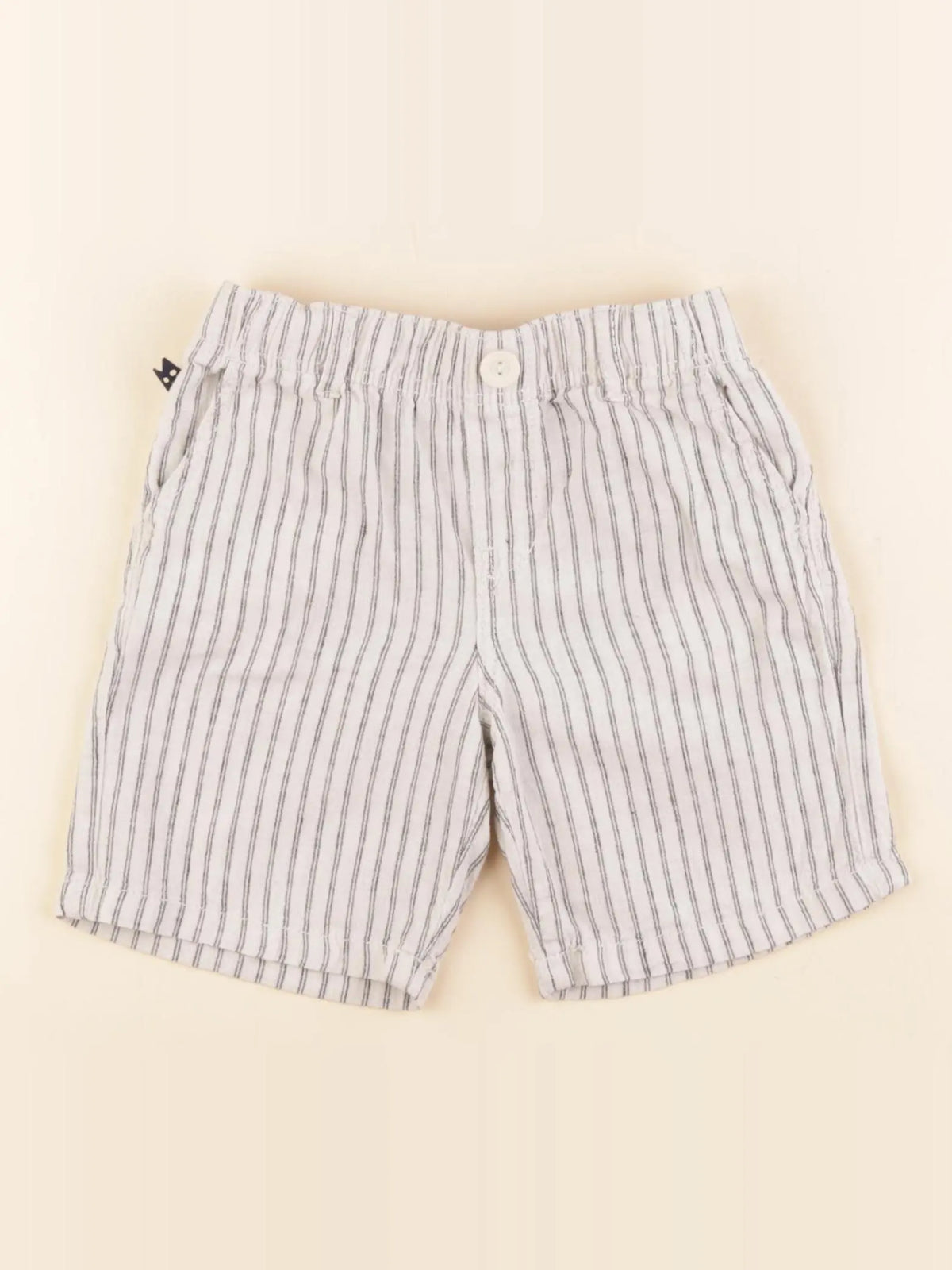 Okaidi - short blanc, bleu - 3 ans