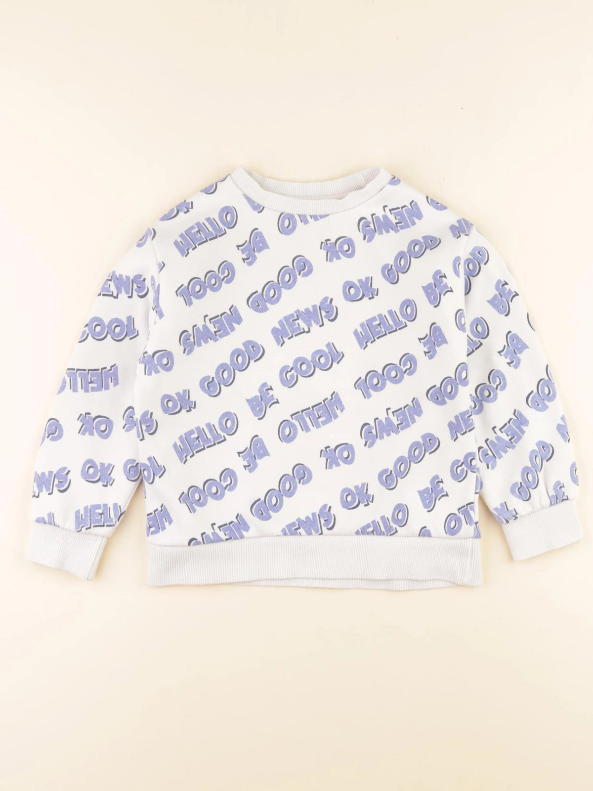 Vertbaudet - sweat bleu, blanc - 6 ans