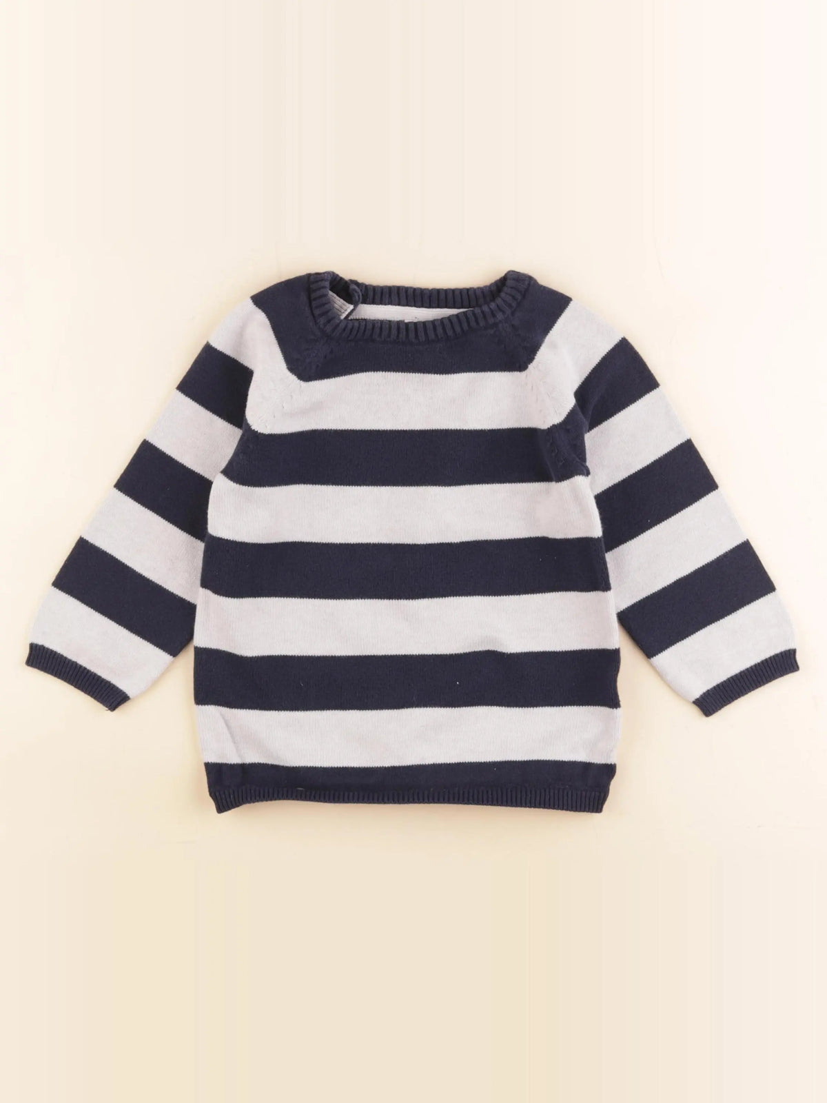 H&M - pull gris, bleu - 18/24 mois