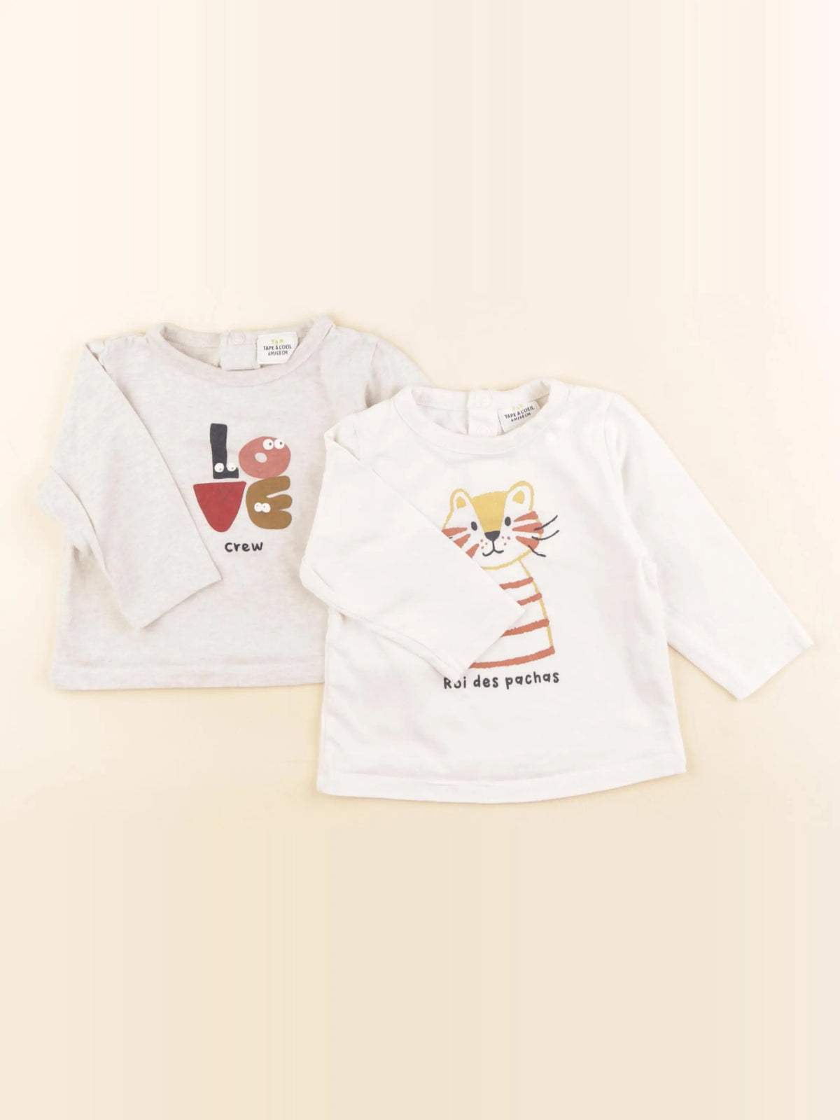 Tape à l'oeil - tee-shirt blanc, beige - 6 mois