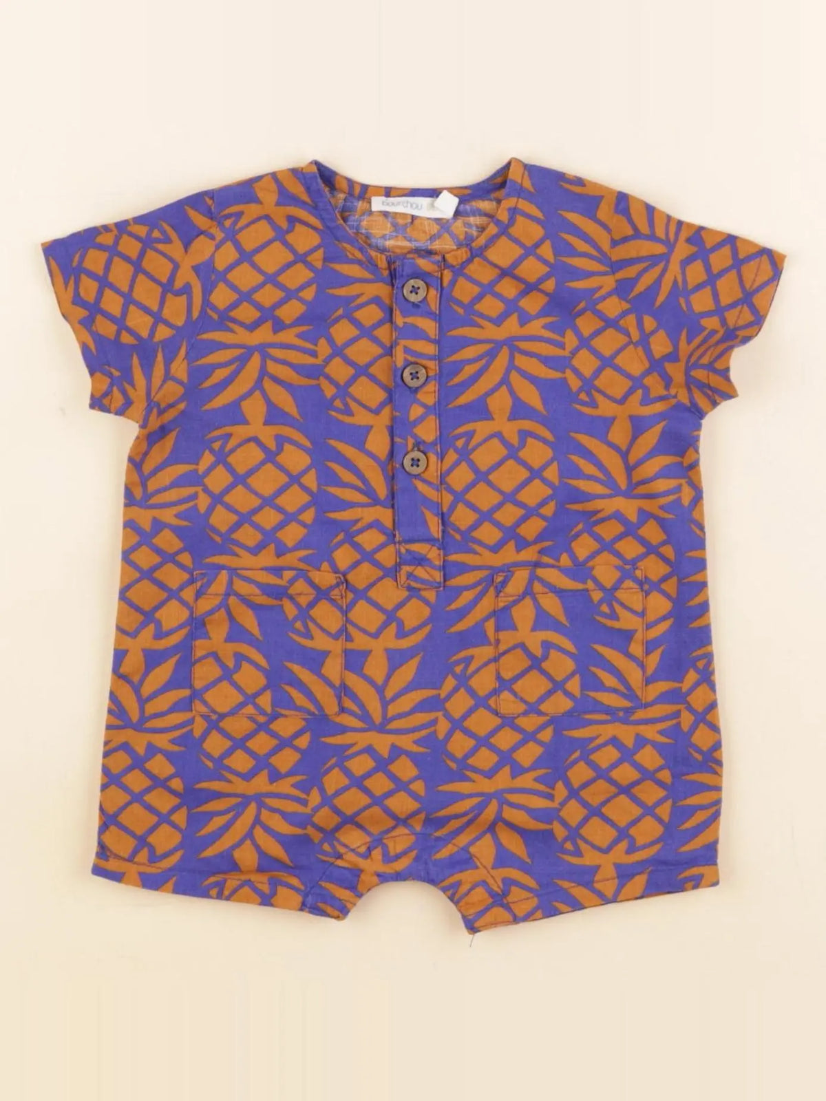 Boutchou - combinaison bleu, marron - 1 mois