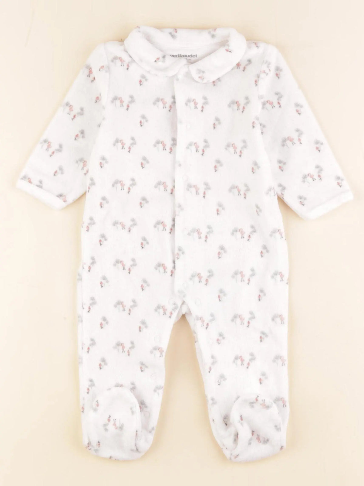 Vertbaudet - pyjama velours multicolore - 6 mois