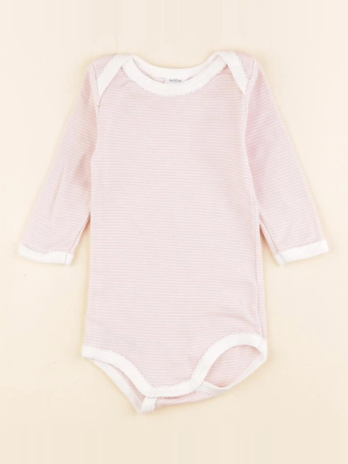 Petit Bateau - body rose - 6 mois