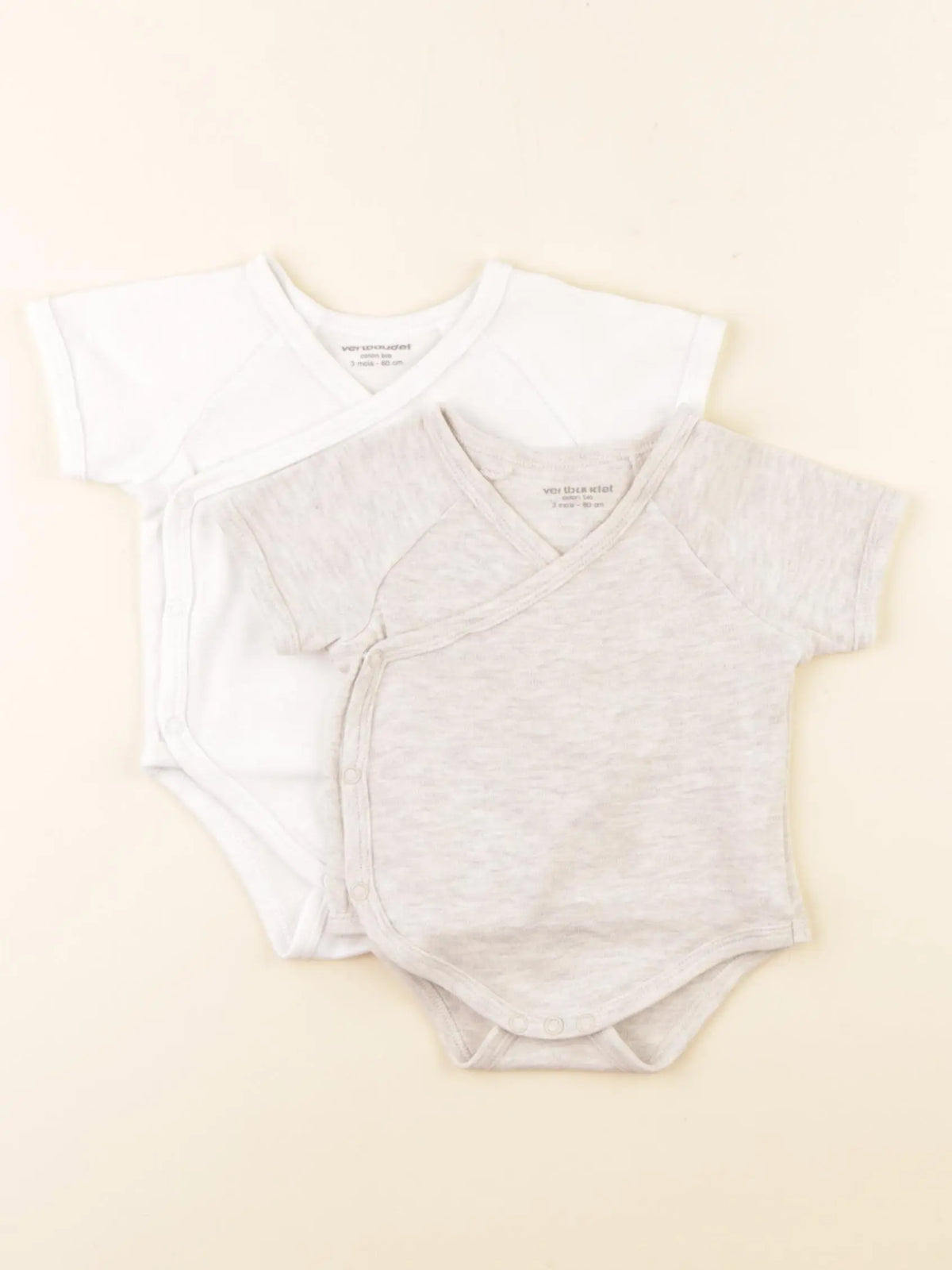Vertbaudet - lot de 2 bodies en coton multicolore - 3 mois
