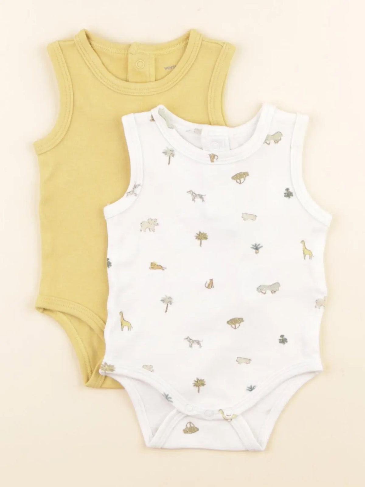 Vertbaudet - lot de 2 bodies en coton multicolore - 3 mois