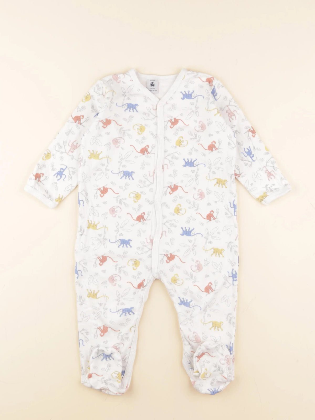 Petit Bateau - pyjama coton blanc - 18 mois