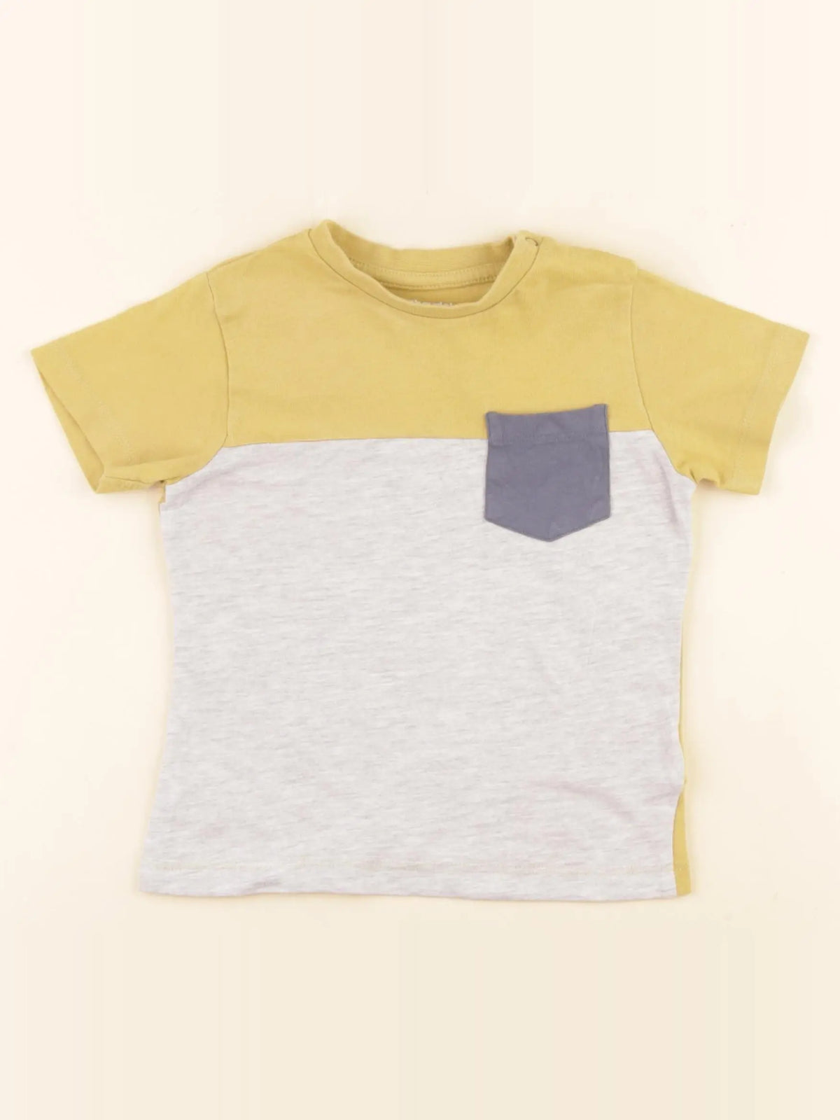 Vertbaudet - tee-shirt jaune, gris - 2 ans