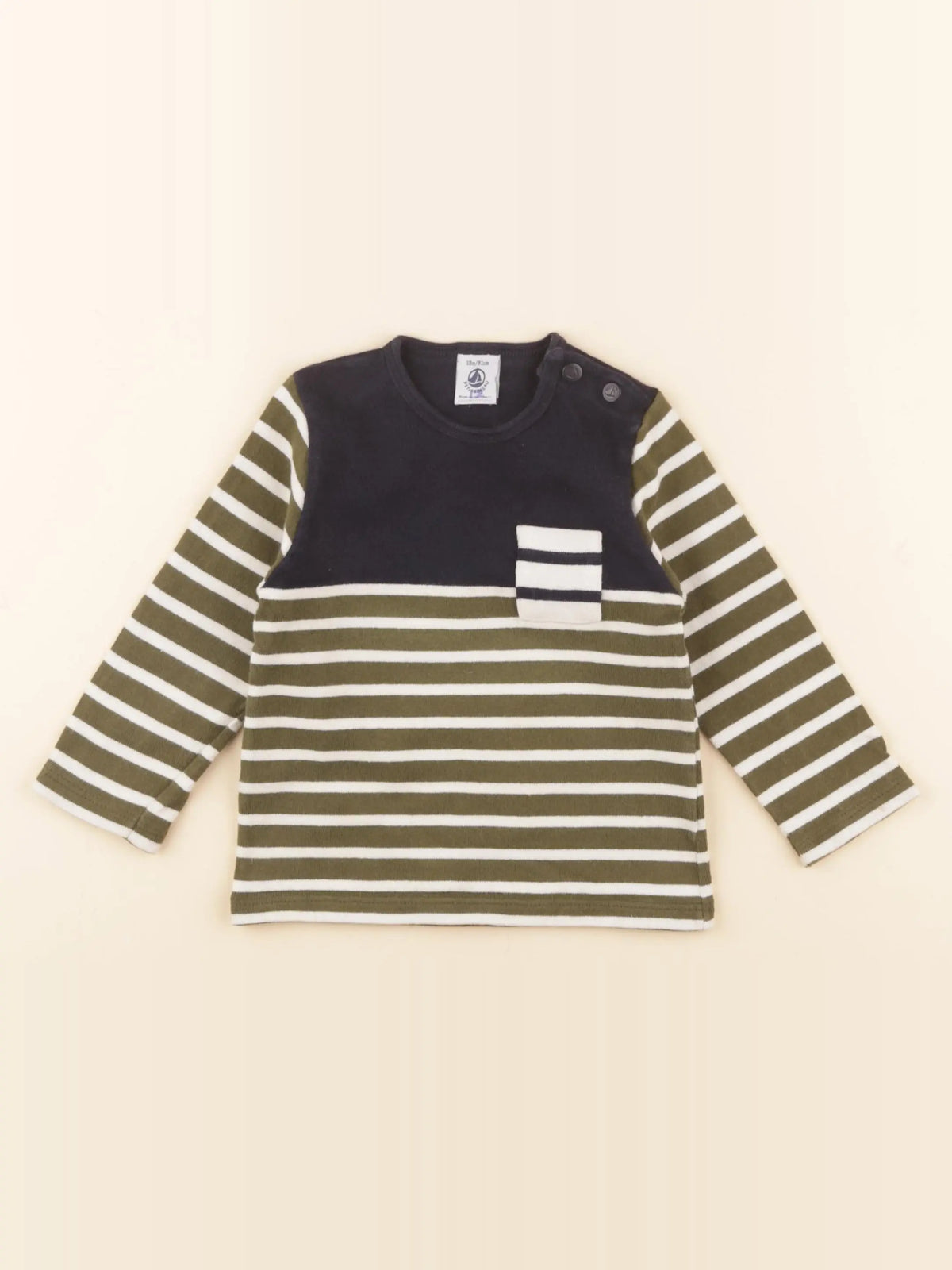 Petit Bateau - tee-shirt bleu, vert - 18 mois