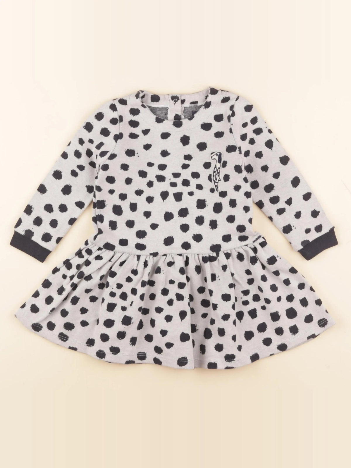 Petit Bateau - robe bleu, gris - 2 ans