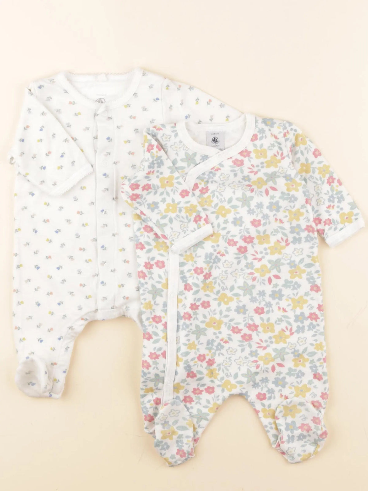 Petit Bateau - lot de 2 pyjamas coton multicolore - 1 mois