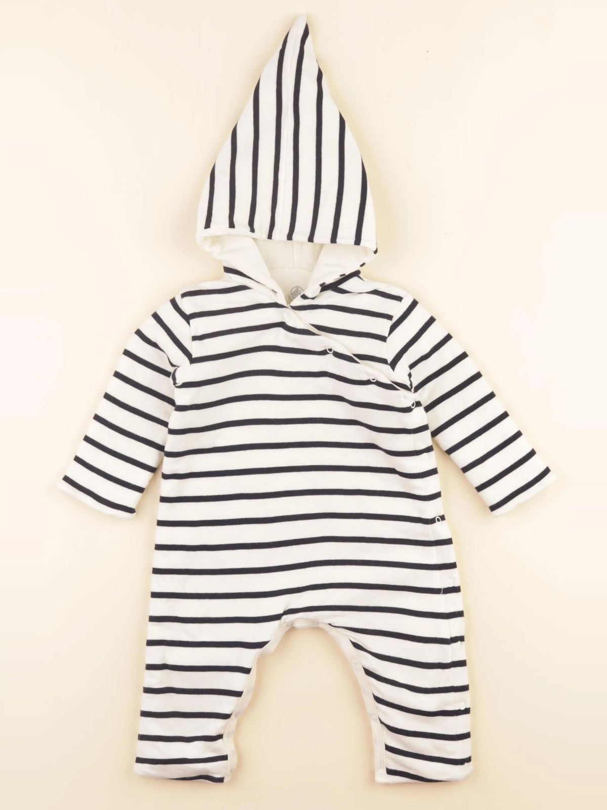Petit Bateau - combinaison beige, bleu - 6 mois