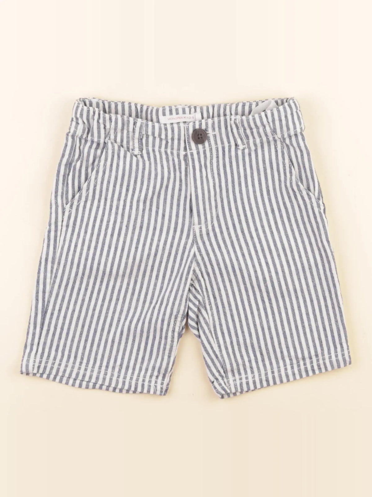 Monoprix - short bleu, blanc - 5 ans