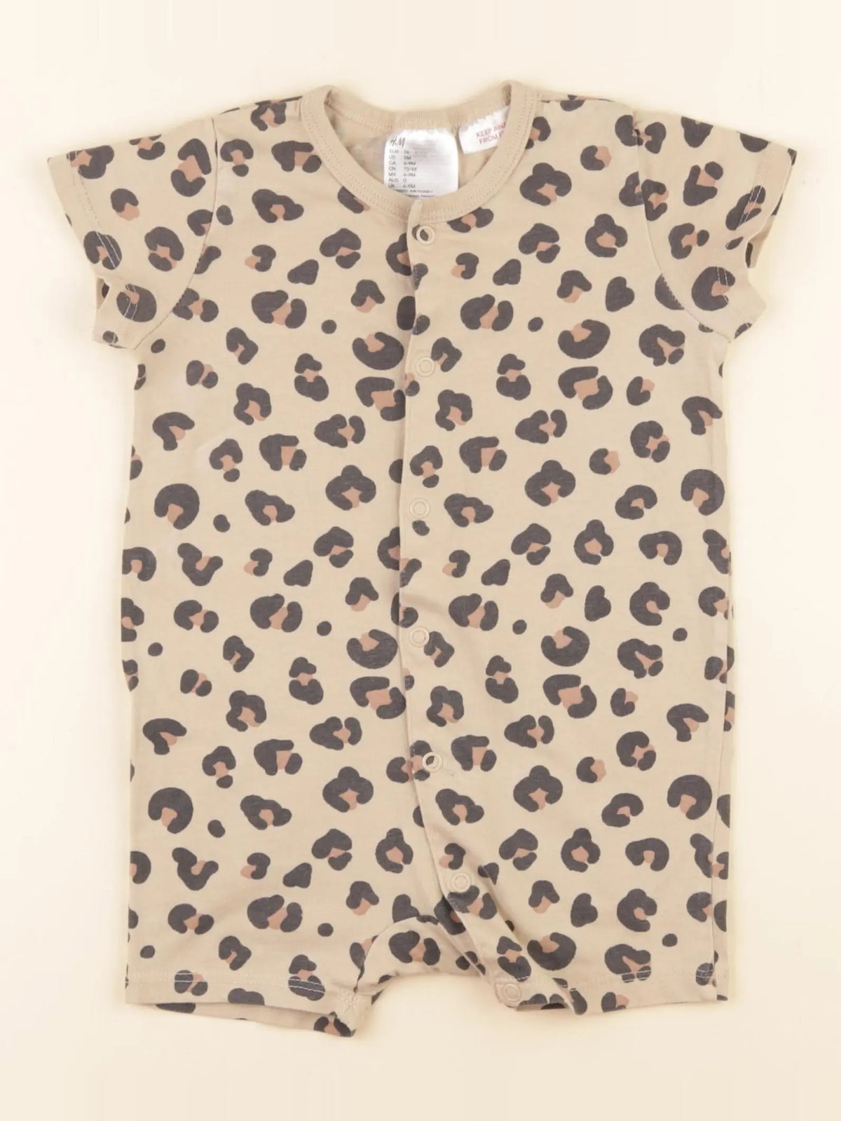 H&M - pyjama coton marron, beige - 9 mois
