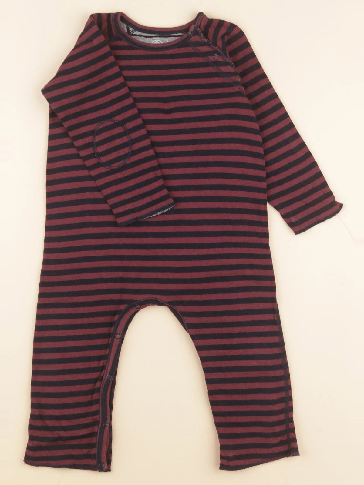 Petit Bateau - combinaison rouge, bleu - 24 mois