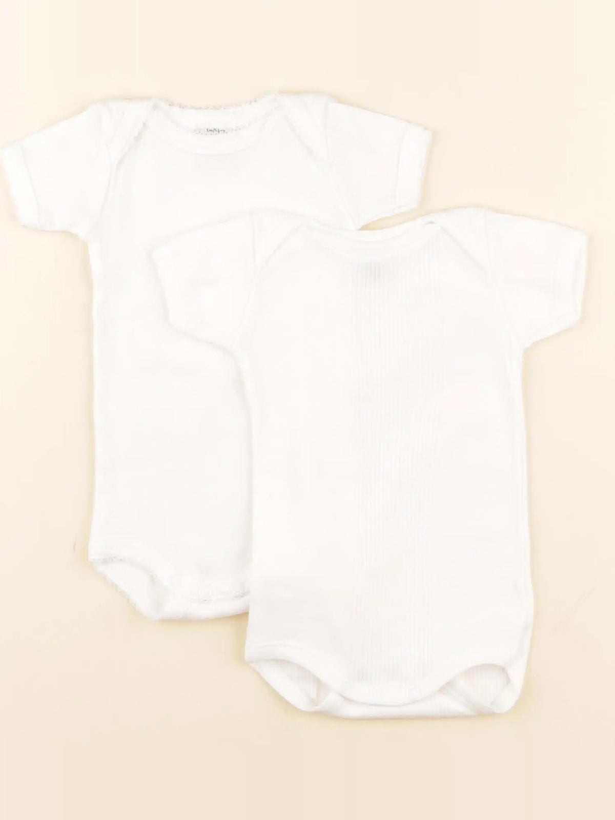 Petit Bateau - lot de 2 bodies en coton blanc - 1 mois