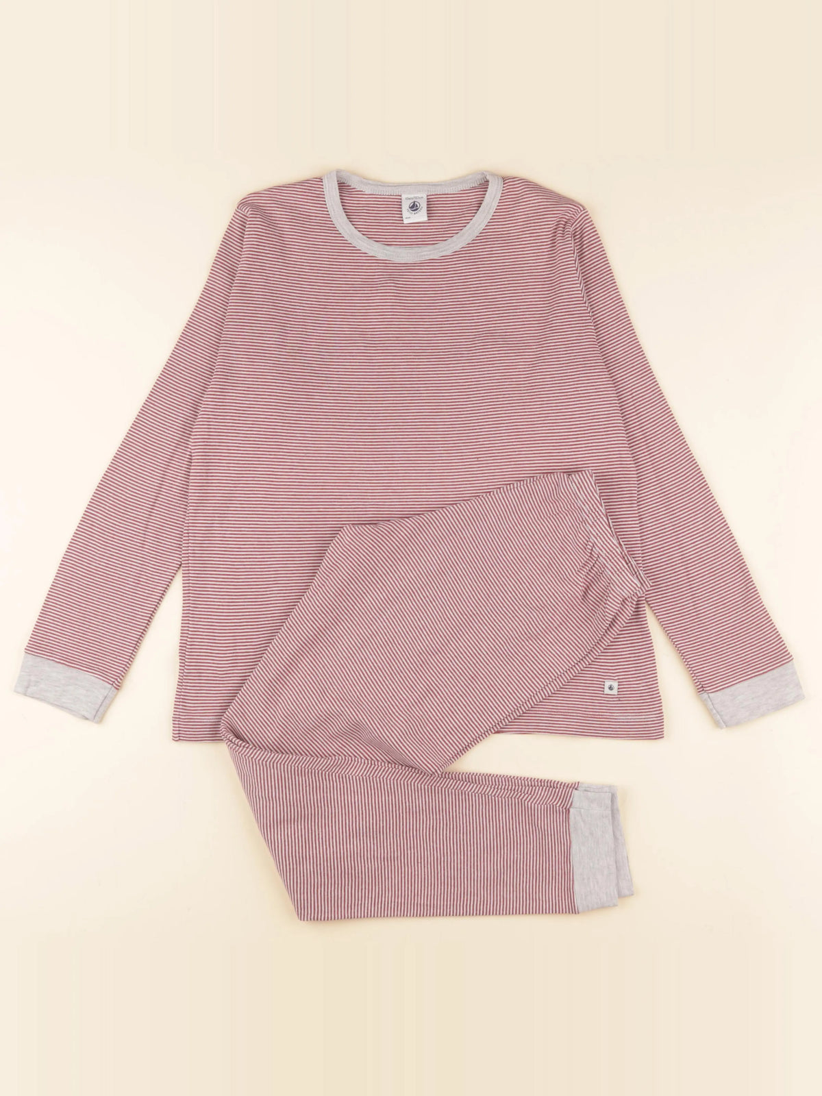 Petit Bateau - pyjama coton rouge - 12 ans