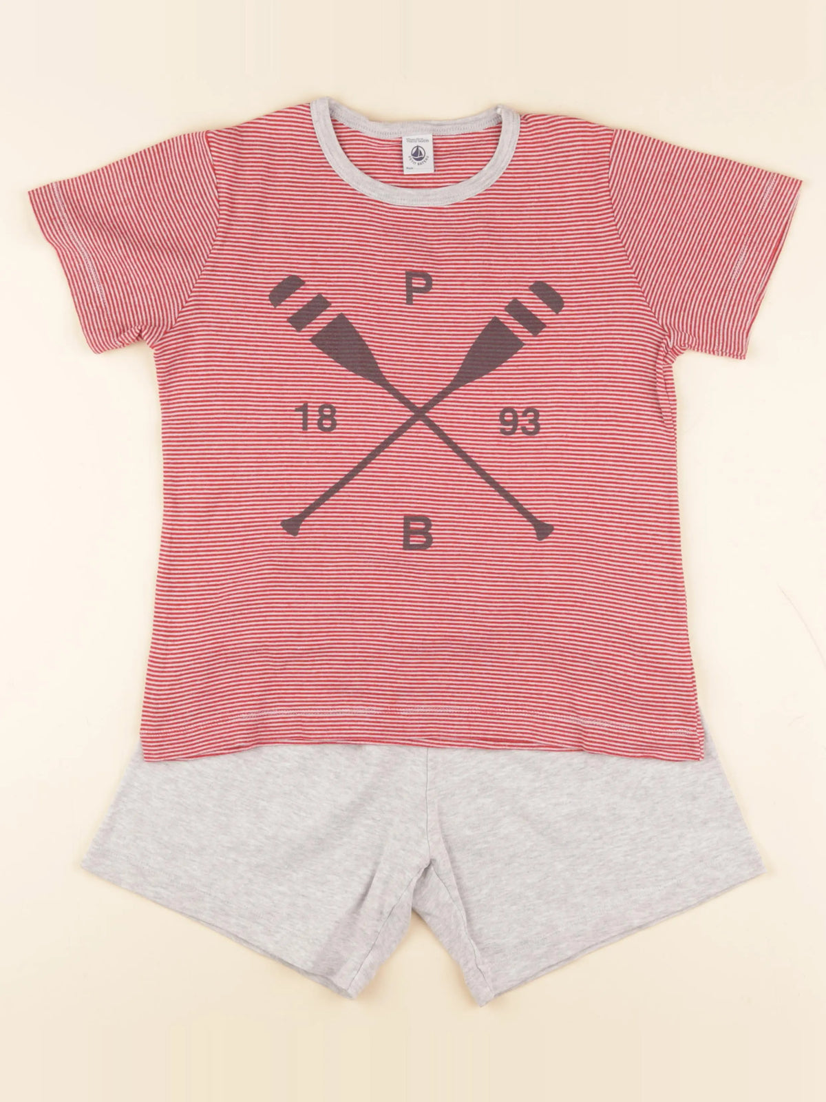 Petit Bateau - pyjama coton rouge - 10 ans