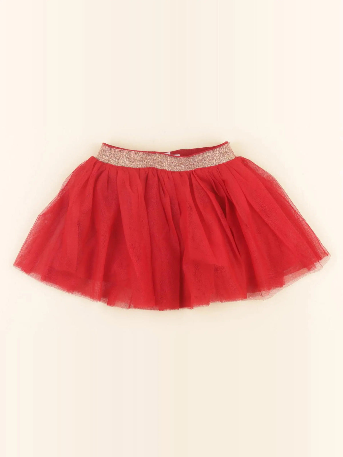 Vertbaudet - jupe rouge, or - 12 mois