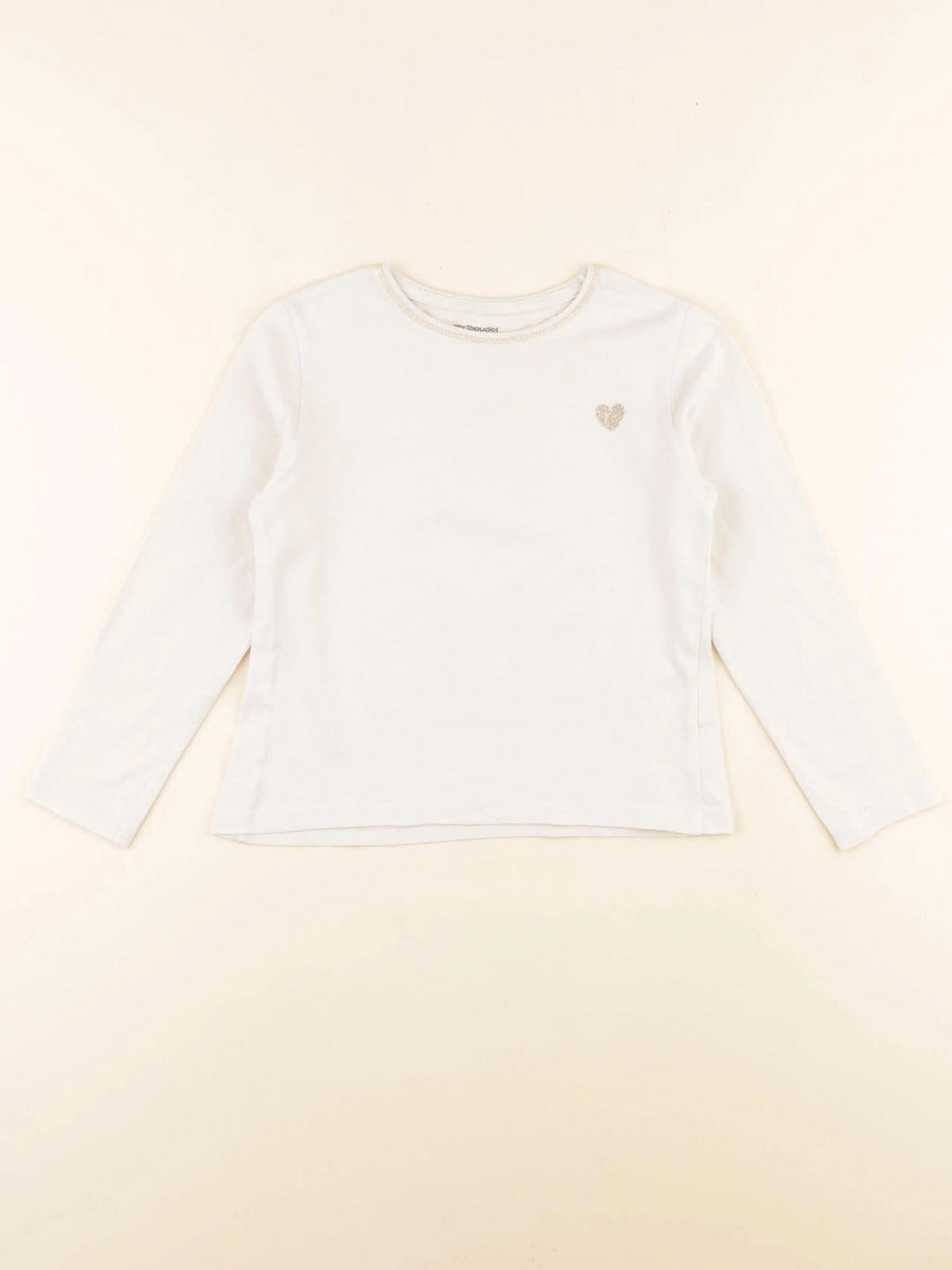 Vertbaudet - tee-shirt beige, or - 6 ans