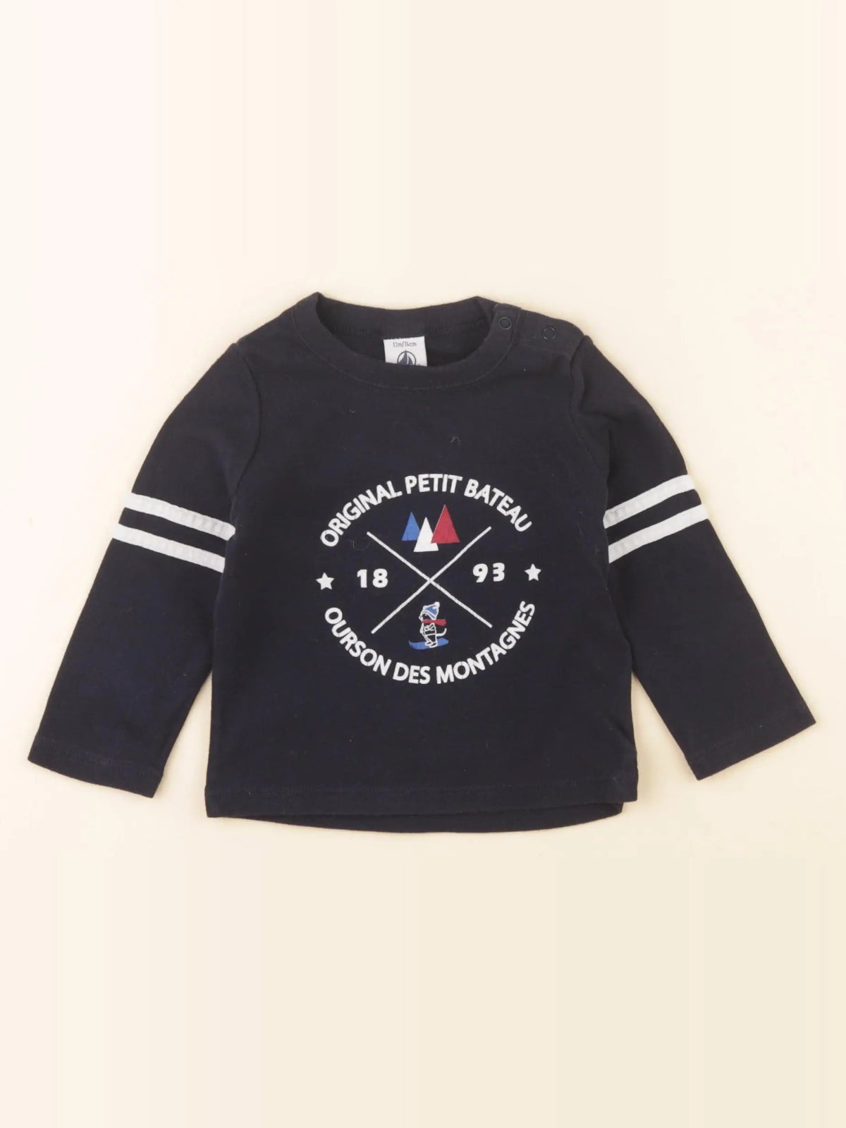 Petit Bateau - tee-shirt bleu - 12 mois