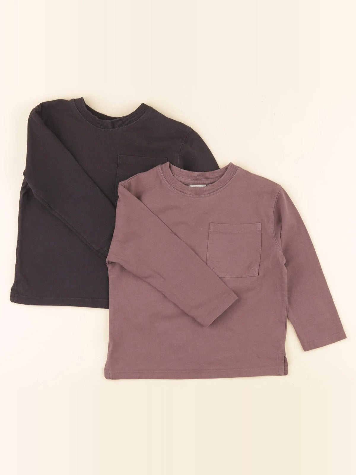 Zara - lot de 2 tee-shirts violet, noir - 2/3 ans