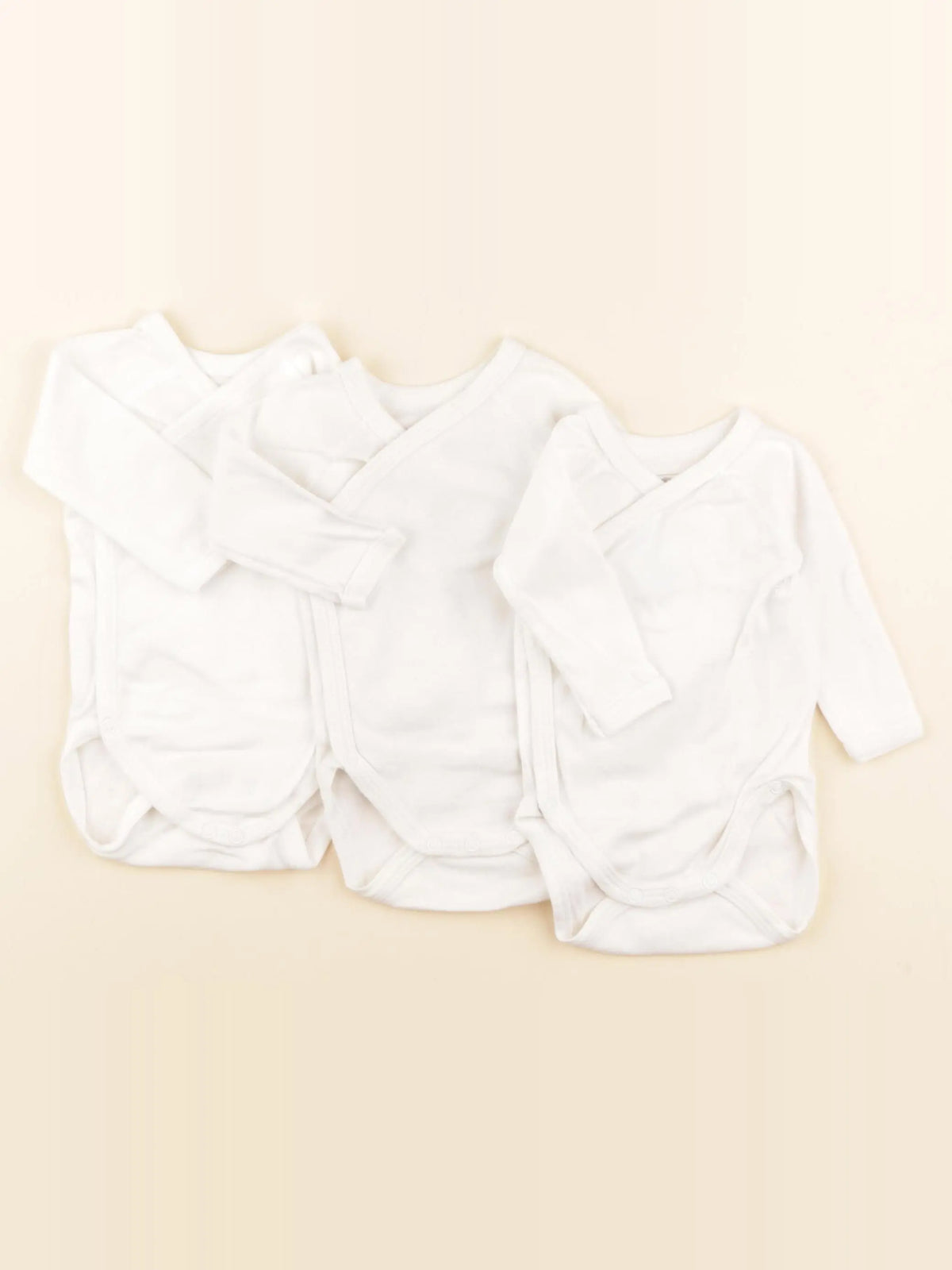 Petit Bateau - lot de 3 bodies en coton blanc - 1 mois