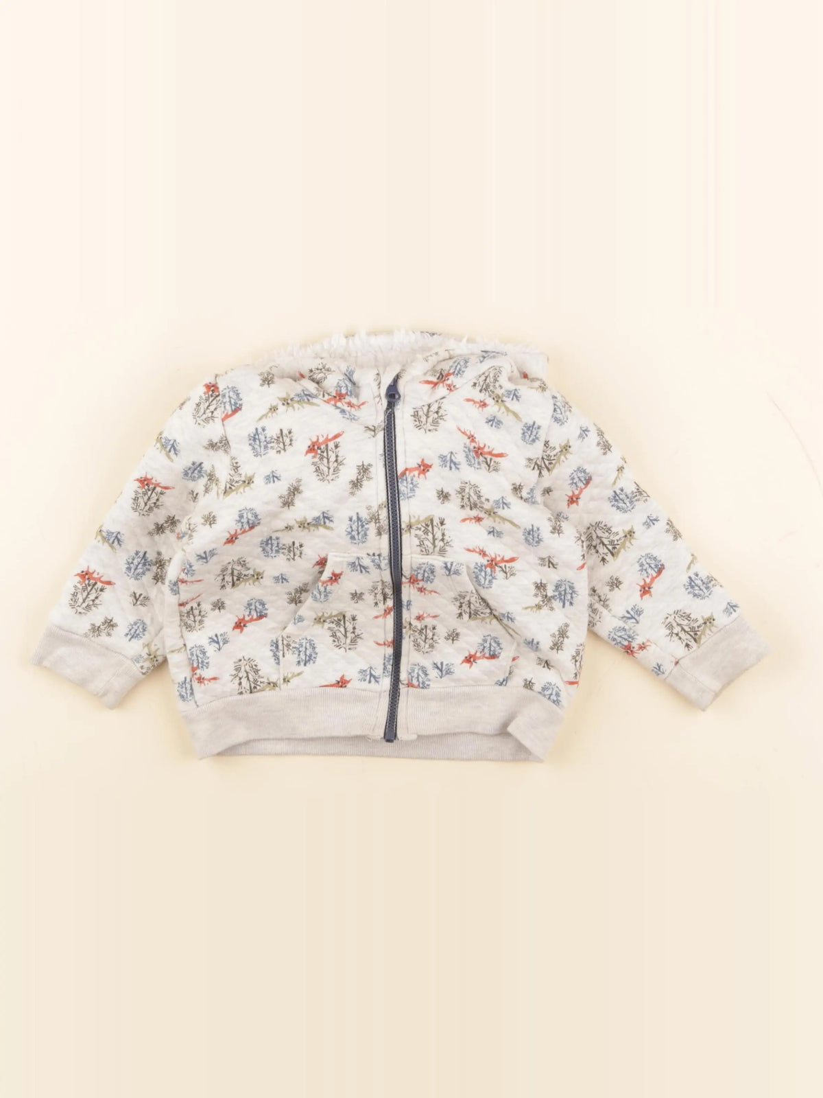 Petit Bateau - veste doublé gris - 18 mois